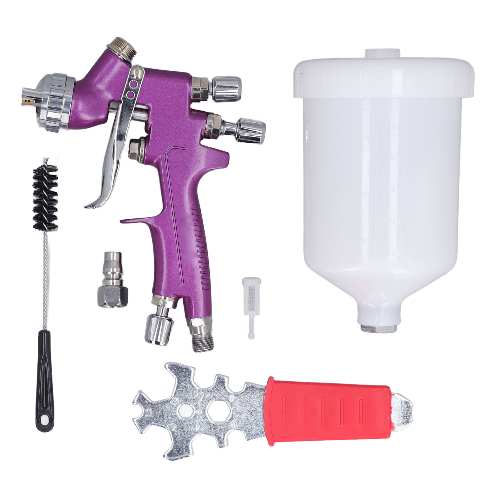 Autolackierpistole, 1,3-mm-düse, 500-ml-farbtopf, 2 Einstellknöpfe, Hochfeines Lackierverfahren Für Autos, Möbel Und Boote