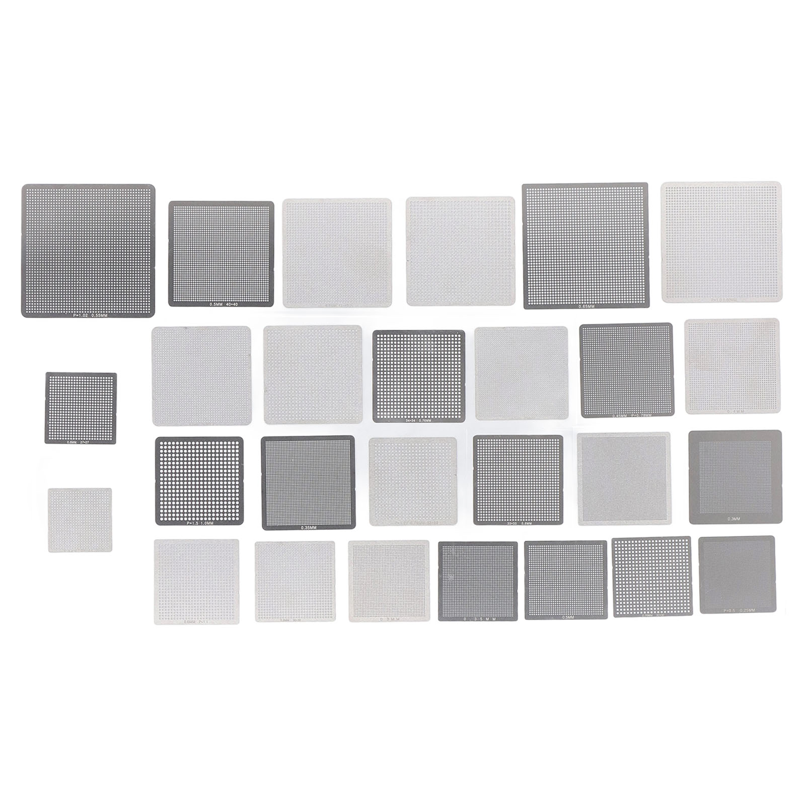 Set Aus 27 Bga-reballing-schablonen Aus Edelstahl 304 Für Die Lötwartung Von Laptops.