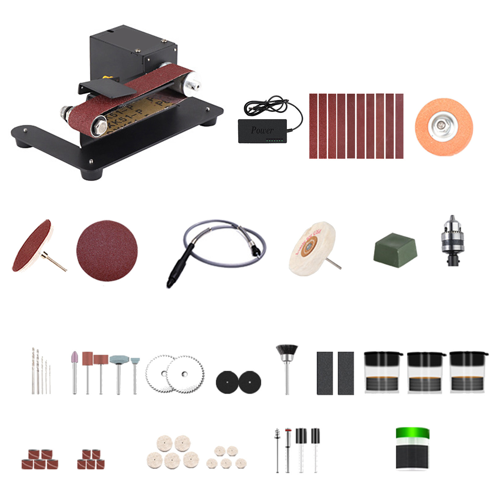 250-w-miniatur-bandschleifer, Elektrischer Tischschleifer, 7 Einstellbare Geschwindigkeiten, Kleiner Schleifer, Schärfer Und Polierer Für Heimwerkerarbeiten, Holzbearbeitung, Harz- Und Schmuckherstell