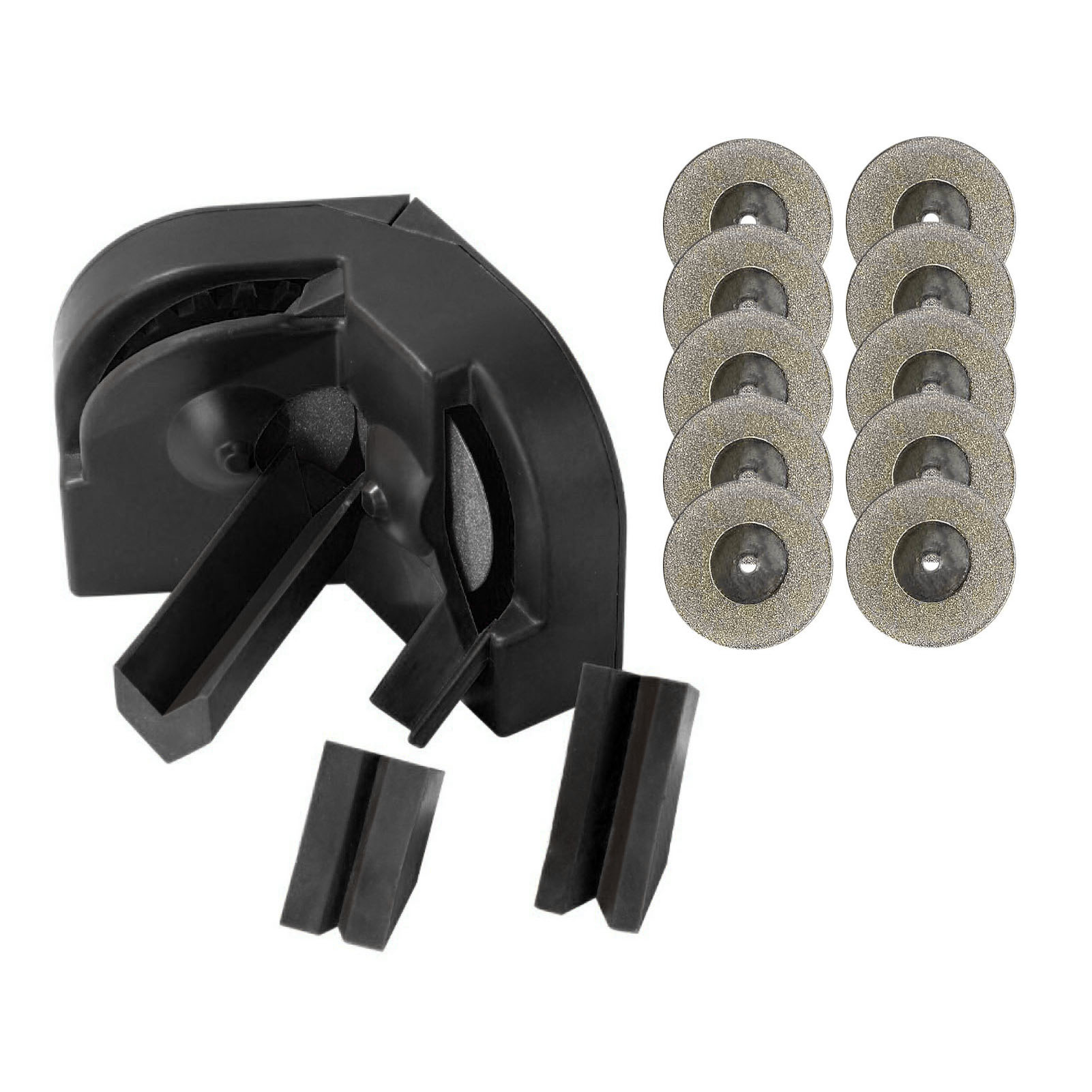 Hochpräzises Bohrer-schärfset, Bestehend Aus 10 Diamantscheiben Und 3 Hilfswerkzeugen (schwarz).