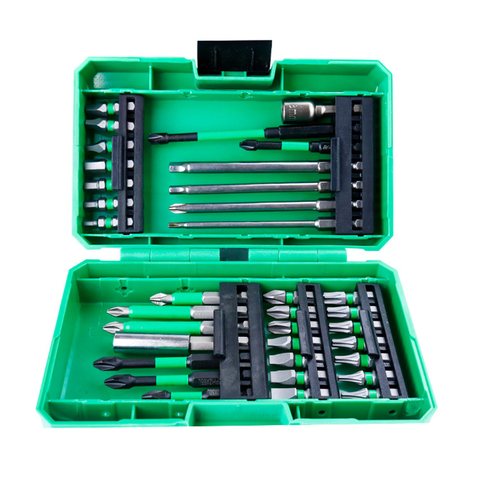 Set Mit 35 Schlagbohr- Und Schraubbits Für Holz, Metall Und Beton, Inklusive Aufbewahrungskoffer.