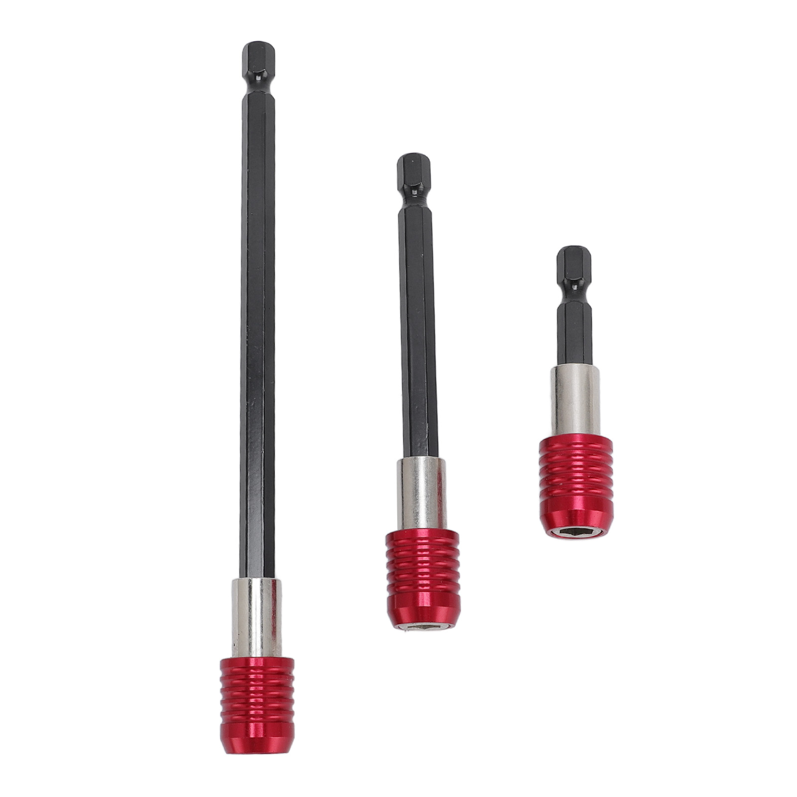 Set Aus 3 Verlängerungen Für Bohrer Und Schraubendreher Mit Sechskantschaft Von 60 Mm (1/4 Zoll), 100 Mm Und 150 Mm, Für Die Holzbearbeitung.
