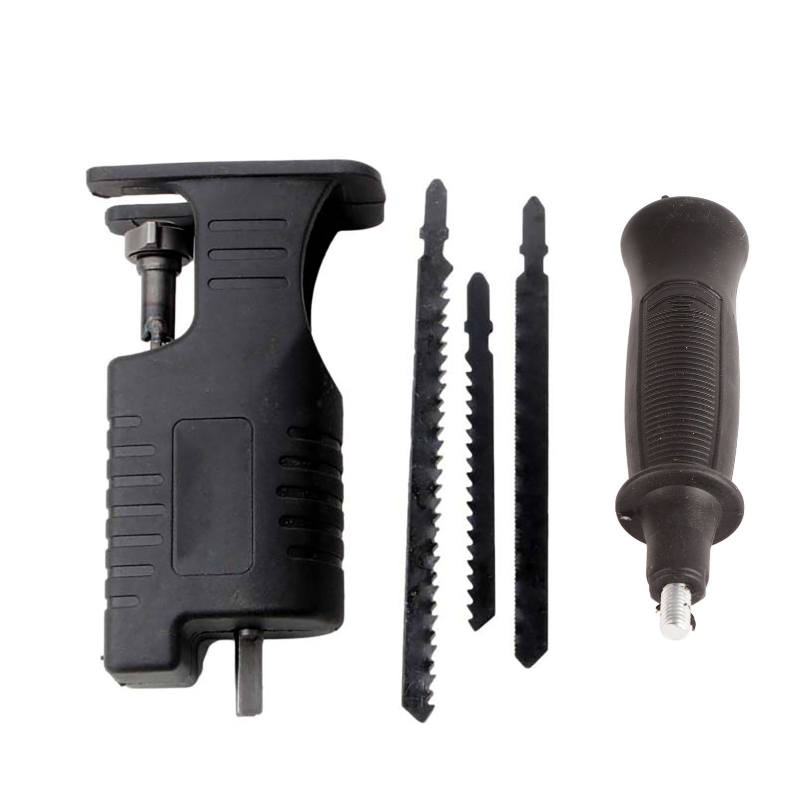 Stichsägenadapter Mit 3 Sägeblättern Und Abnehmbarem Griff, Ideal Zur Umwandlung Einer Bohrmaschine In Eine Kettensäge.