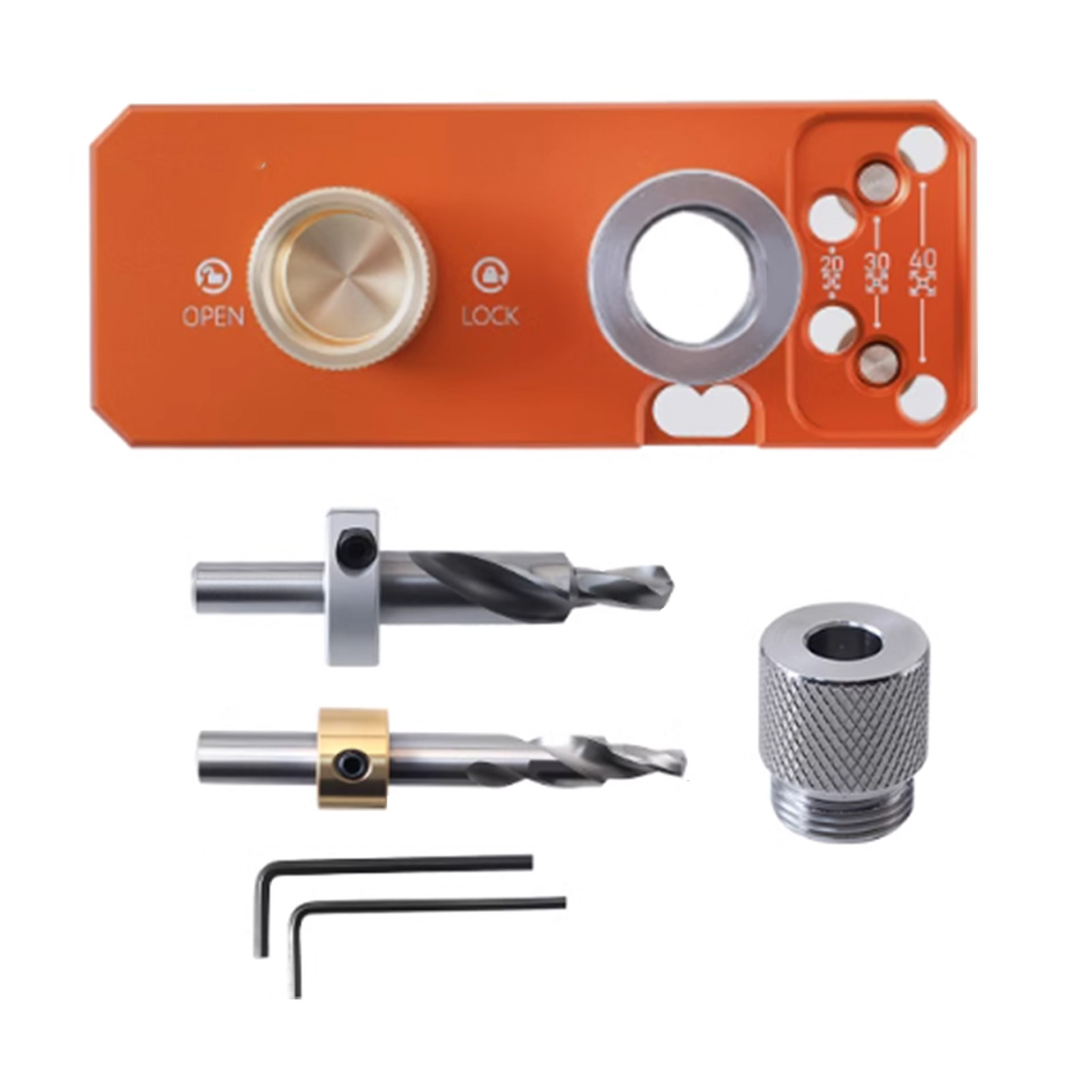 Hilfsbohr- Und Stanzwerkzeug Für Aluminiumprofile Mit M8- Und M6-stufenbohrern Für 20 Mm, 30 Mm Und 40 Mm Profile