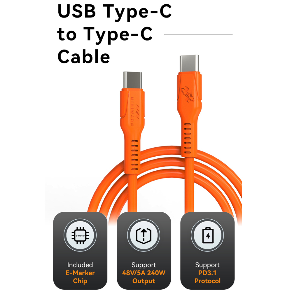 Usb Typ-c Zu Typ-c Kabel 48v 5a 240w, Hochtemperaturbeständiges Silikon-datenkabel Ts101, Lötkolben-ladekabel Kompatibel Mit Dem Pd3.1-protokoll Und Ausgestattet Mit Einem E-marker-chip.