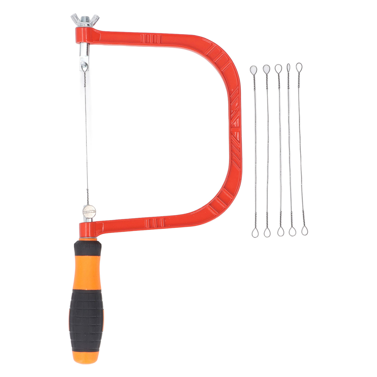 12,7 Cm (5 Zoll) Dekupiersäge Mit Rahmen Aus Aluminiumlegierung Und 5 U-förmigen Sägeblättern, Set Für Holzbearbeitungs- Und Bastelprojekte.