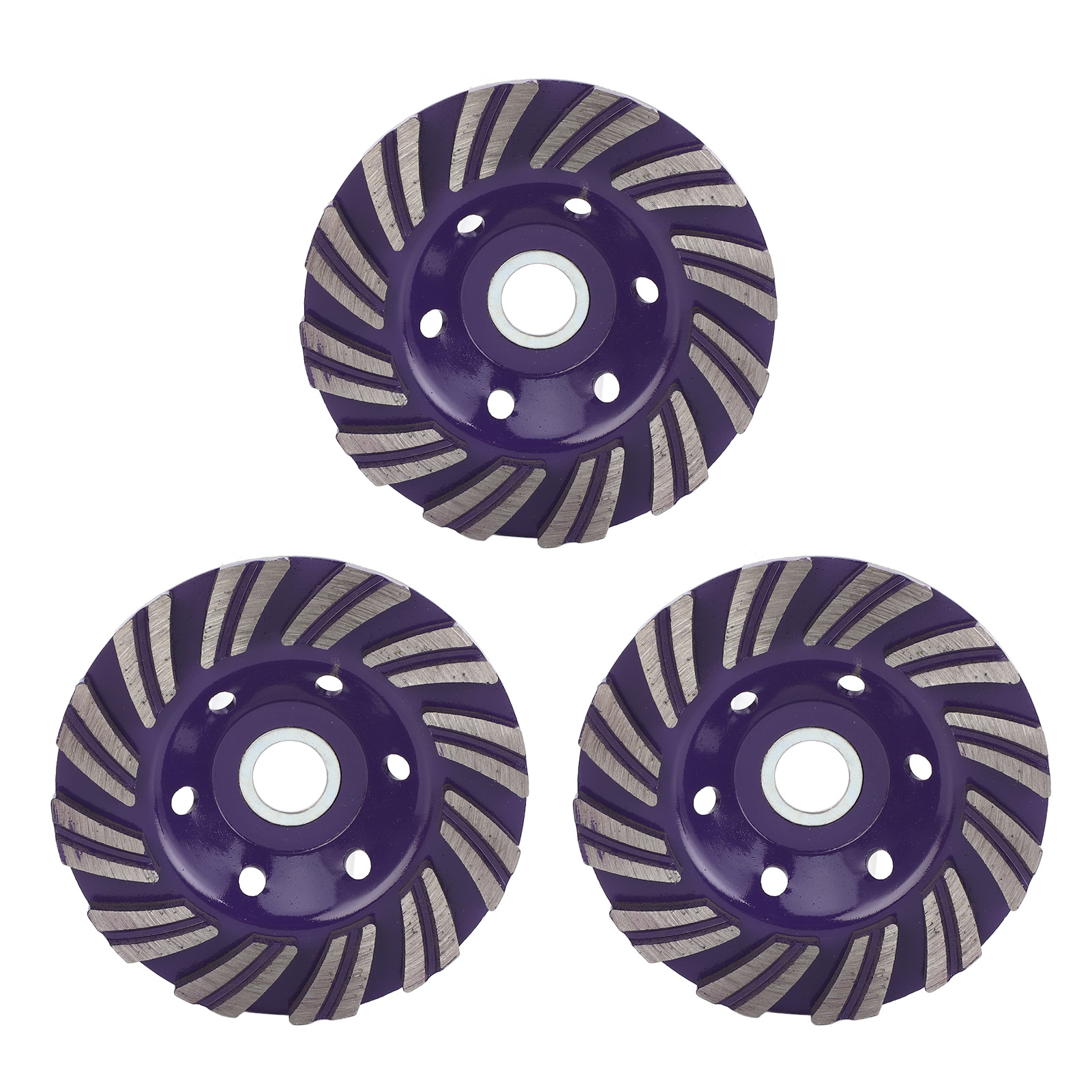 Set Aus 3 Diamantschleifscheiben Mit 100 Mm Durchmesser Zum Schleifen Und Polieren Von Beton, Stein, Zement Und Marmor (lila).