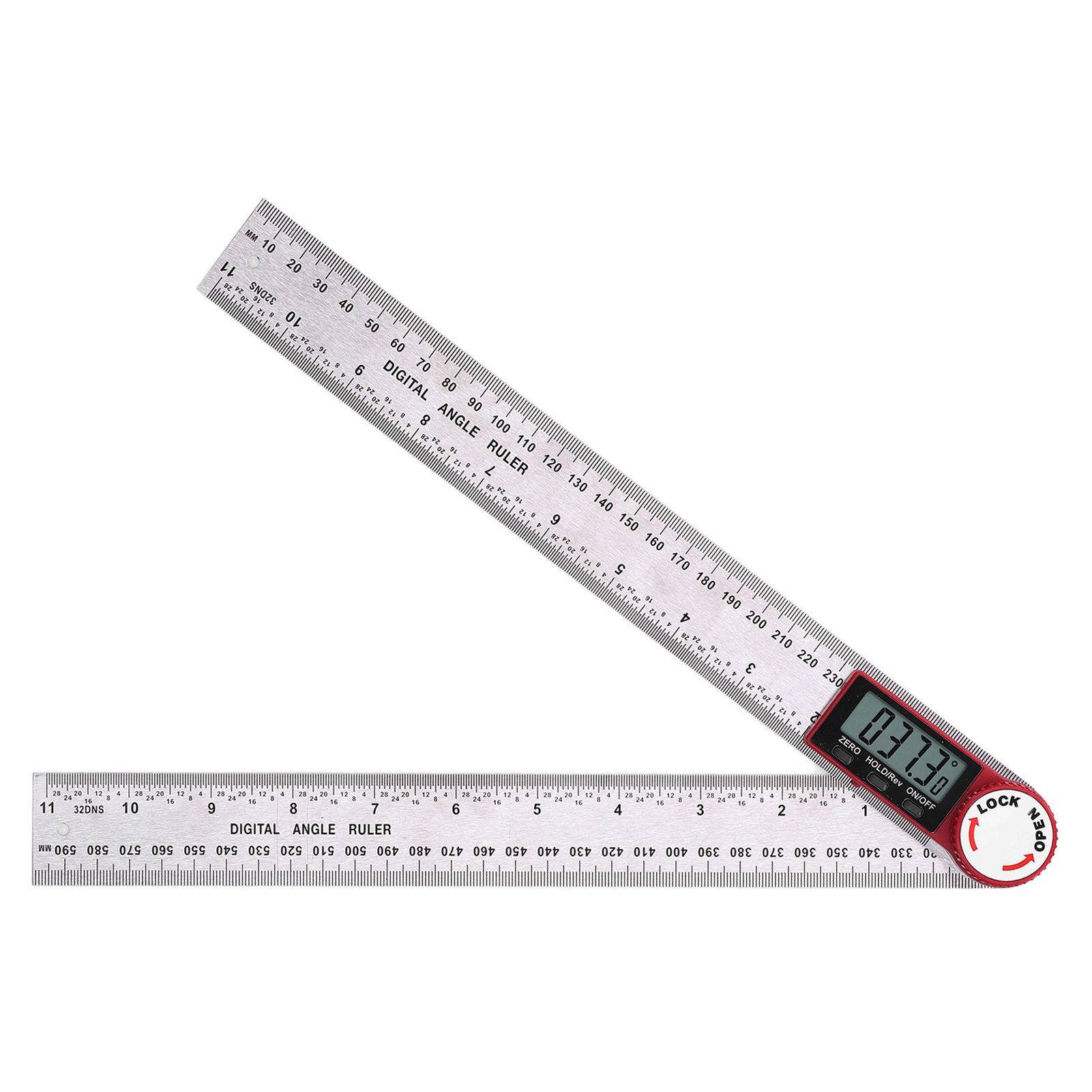 360°-winkelmesser Mit Digitalanzeige, Aus Robustem Edelstahl, Tragbares Elektronisches Messlineal Für Holzbearbeitung, 300 Mm