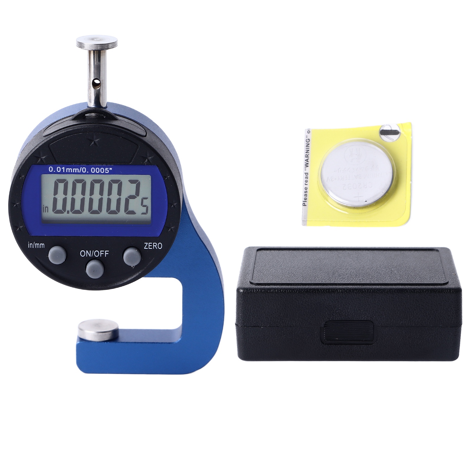 Digitales Elektronisches Dickenmikrometer, Auflösung 0,01 Mm (0,0005 Zoll), Messbereich 0–10 Mm