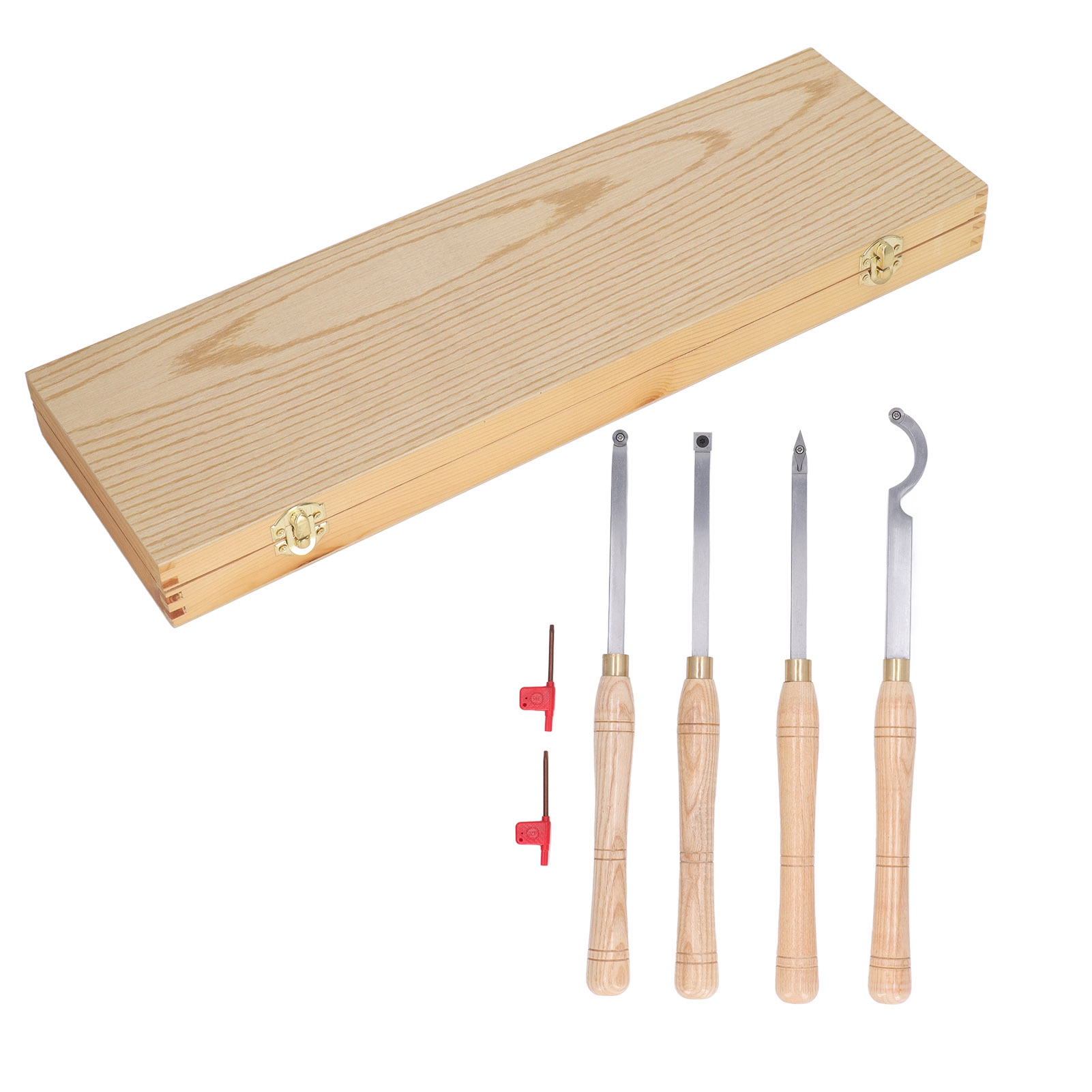 Set Aus 4 Drechselwerkzeugen Für Holz, Abnehmbarer Holzgriff, Hartes Und Scharfes Drechselwerkzeug Aus Legiertem Stahl.