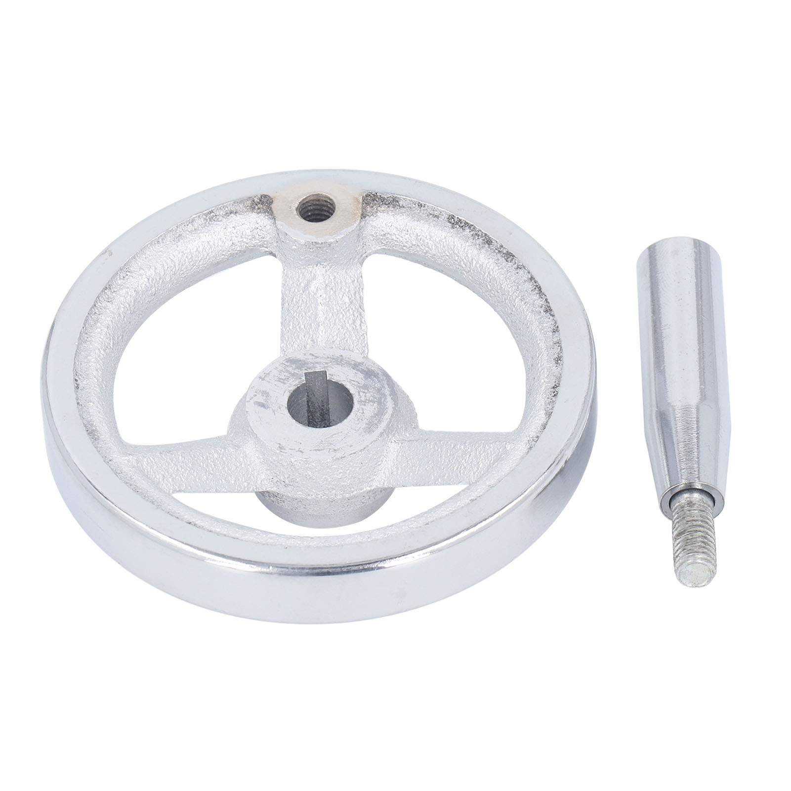 Dreispeichiges Handrad Mit Drehbarem Griff, Gusseisen, Rund, Für Dreh-, Fräs- Und Schleifmaschinen, 12 X 100 Mm