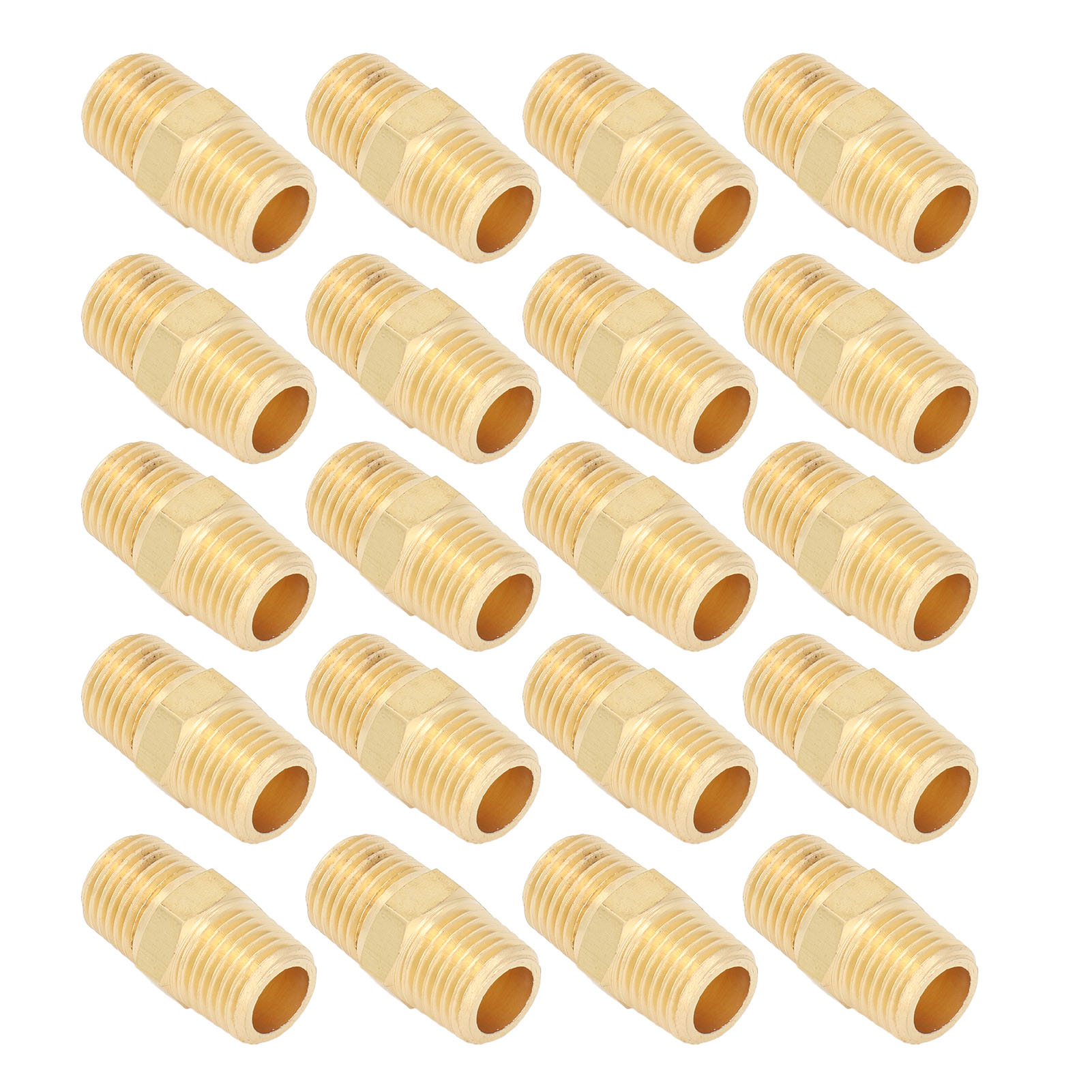 Packung Mit 20 Luftschlauchverschraubungen, 1/4" Npt Außengewinde Auf 1/4", Messingadapter Für Wasser, Gas, Öl Und Kraftstoff.