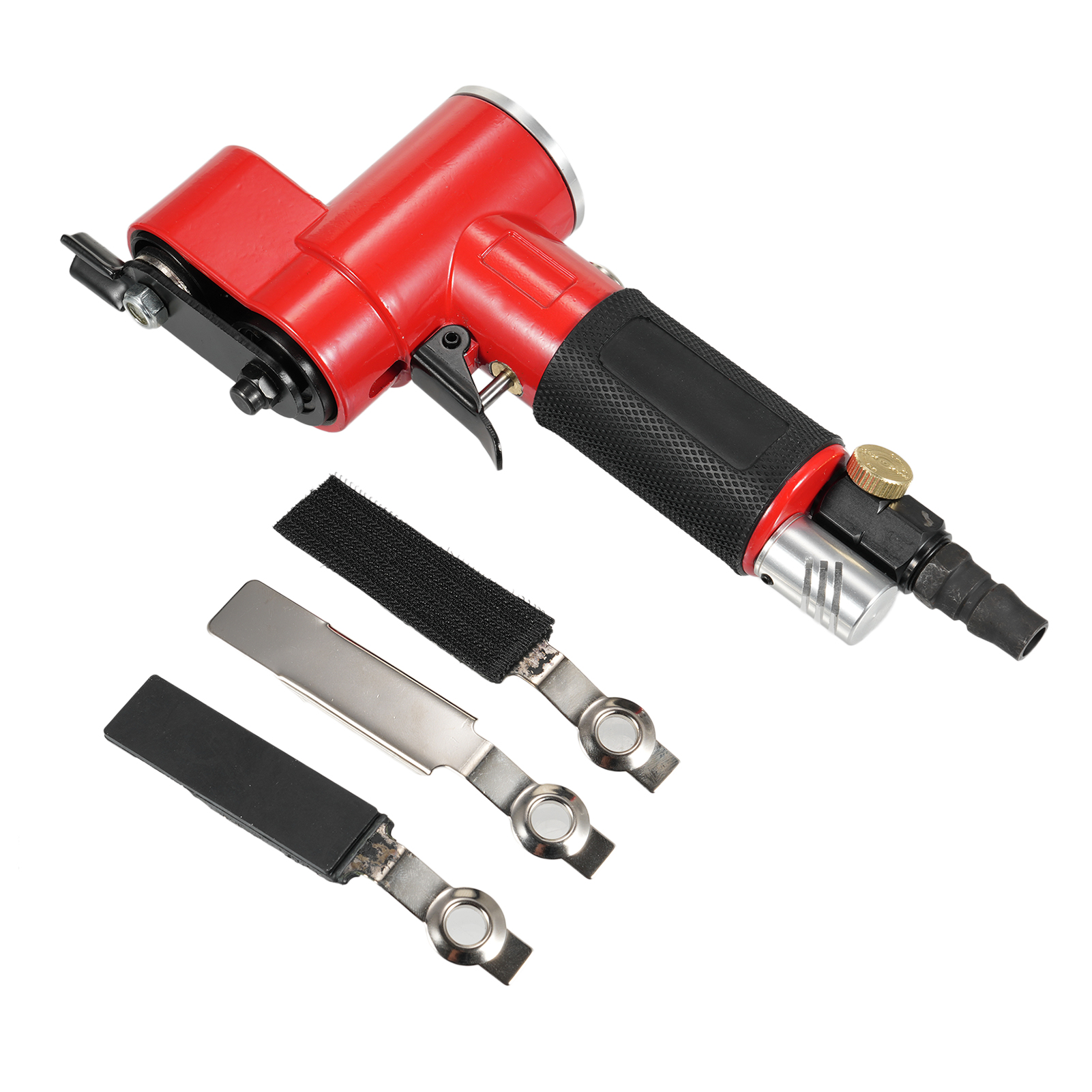 Yc2621 Pneumatischer Schwingschleifer, Mini-geradschleifer, Tragbarer Polierer Und Wachser Für Möbel, Holz Und Metalle, Mit 1 Schleifpad, 1 Gummipad Und 1 Glattem Eisenpad.