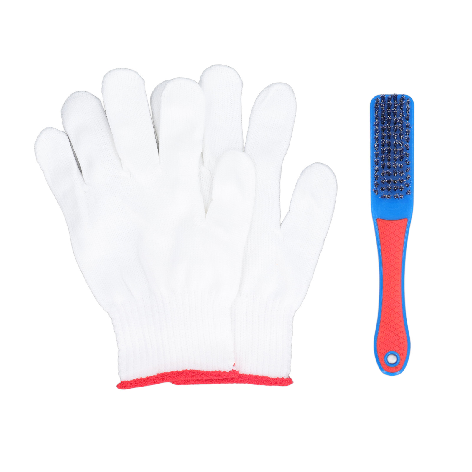 Edelstahlbürste Mit Ergonomischem Silikongriff, Tragbares Drahtbürstenset Und Handschuhe Für Die Bodenreinigung Inklusive