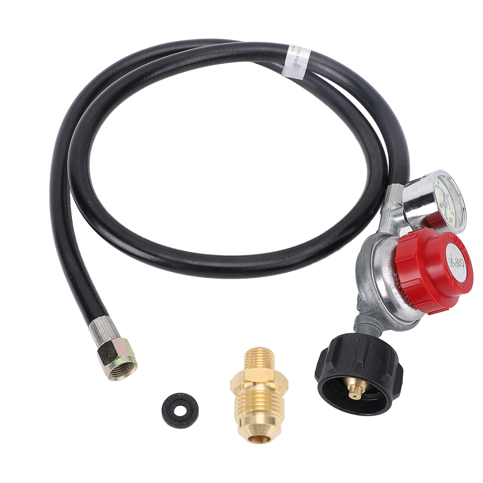 1,2 M (4 Ft) Schlauch Mit Einstellbarem Druckregler Von 0 Bis 30 Psi (0 Bis 30 Psi) C3h8 Und Manometer Für Grills Und Truthahnfritteusen