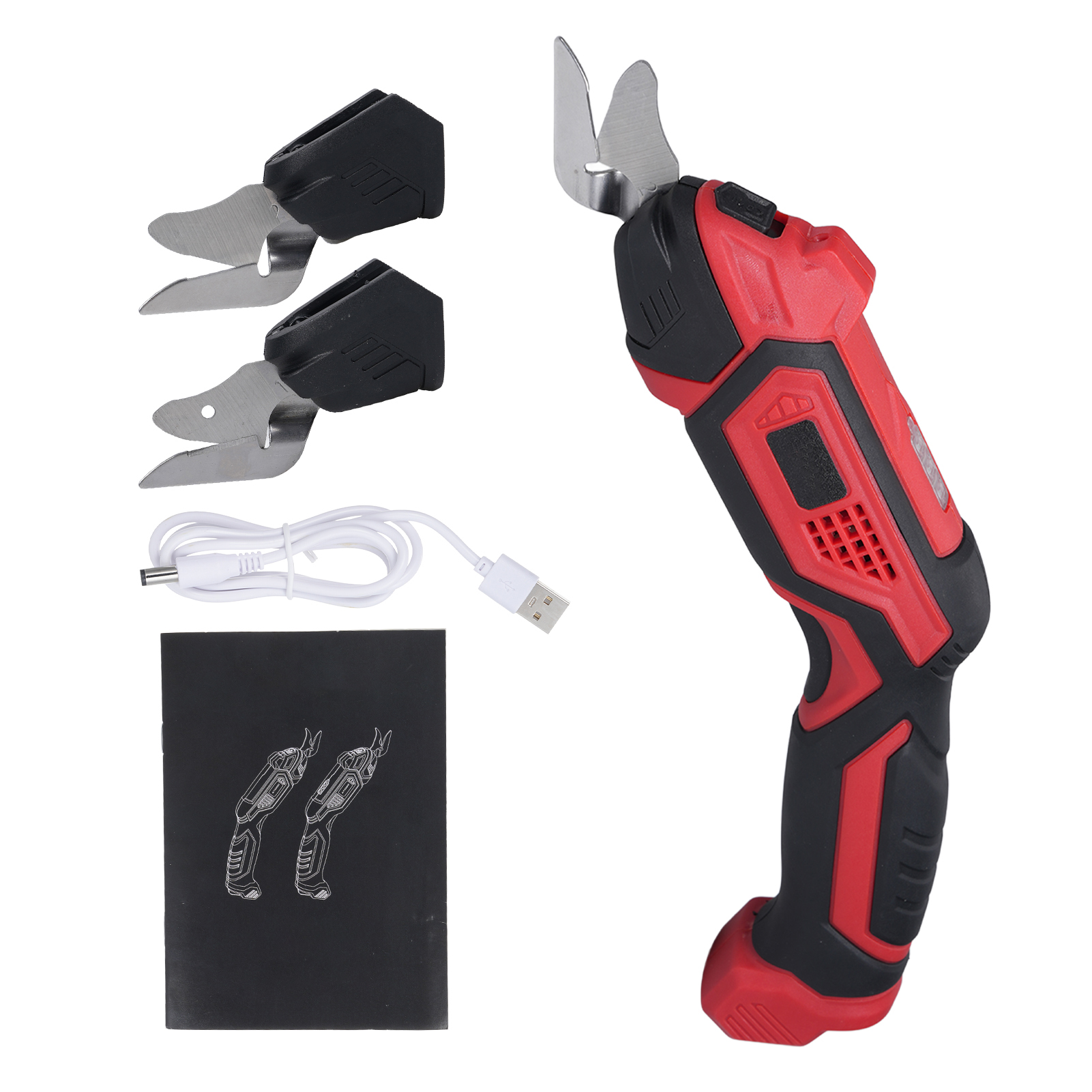 Kabellose Elektrische Schere Für Stoff, Leder, Teppich, Pvc Und Karton, 4,2 V 2000 Mah Akku Mit Led-licht Und Klinge Aus Einer Legierung (2 Stück)