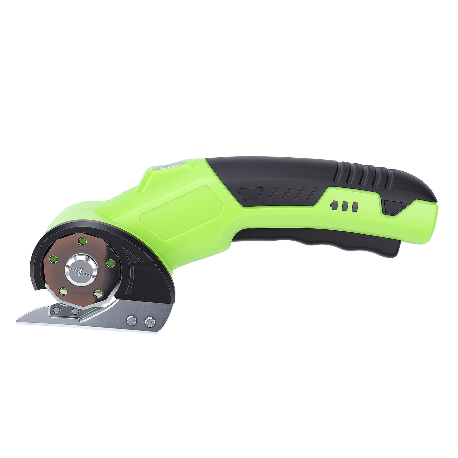 Wiederaufladbare Elektrische Schere Mit 320 Umdrehungen Pro Minute Für Karton, Teppich, Stoff Und Leder, Mit Batterieanzeige Und Led-licht, 2 Klingen À 1,5 Mm Dicke.