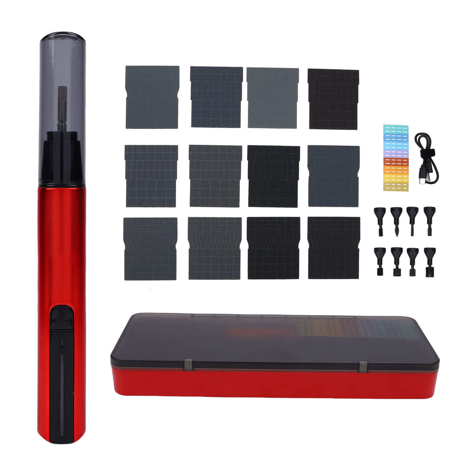 Wiederaufladbarer Mini-usb-präzisions-elektroschleifer Im Stiftformat Mit 8 Schleifköpfen Und 3 Einstellbaren Geschwindigkeiten Zum Schleifen Und Polieren.