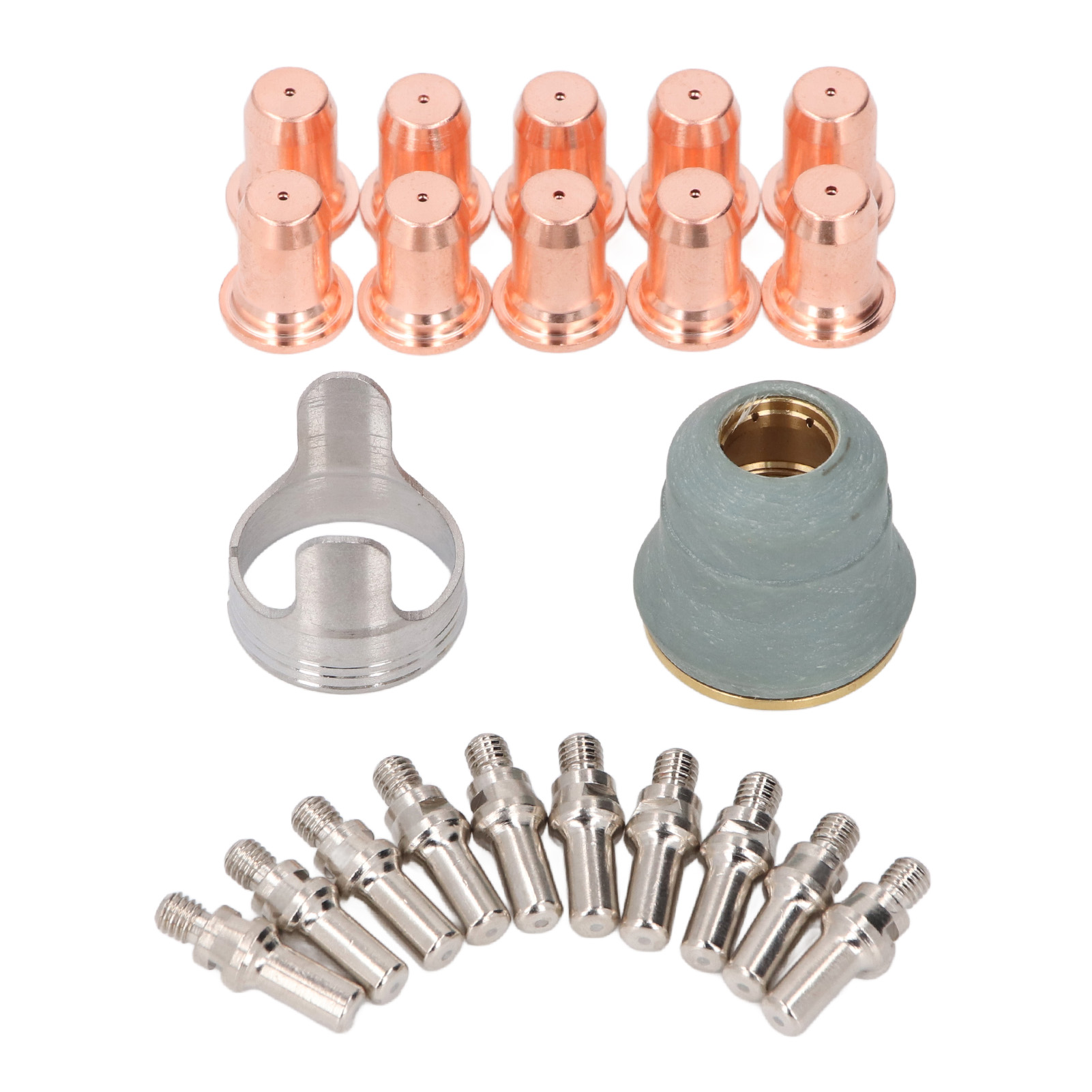 22-elektroden-set Für Pt60-plasmaschneider: Messingelektroden, Schutzkappe Und Abstandslehre.