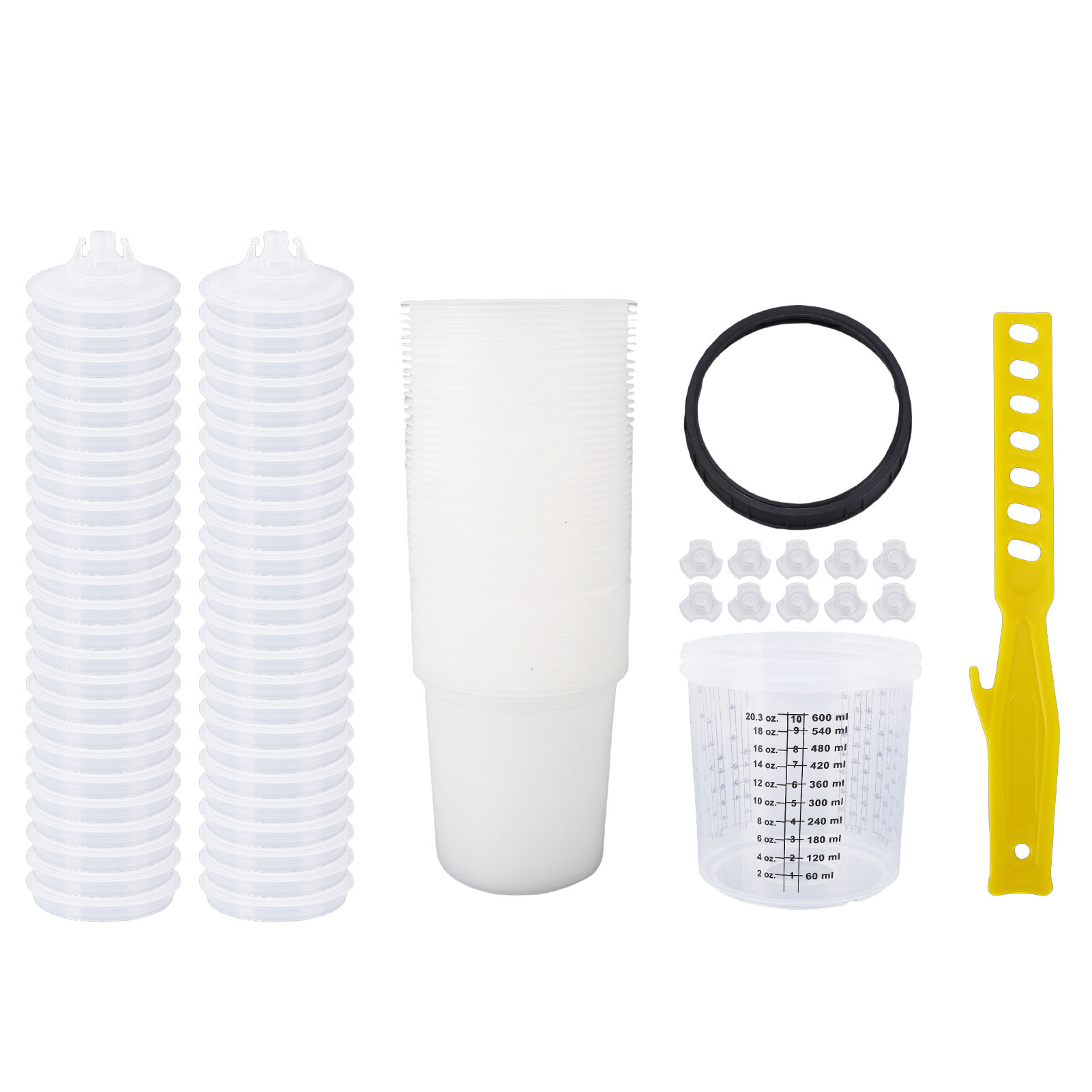 Ersatz-farbpistolen-set: 50 Einwegbecher À 600 Ml (20,3 Oz) Inklusive Deckel.