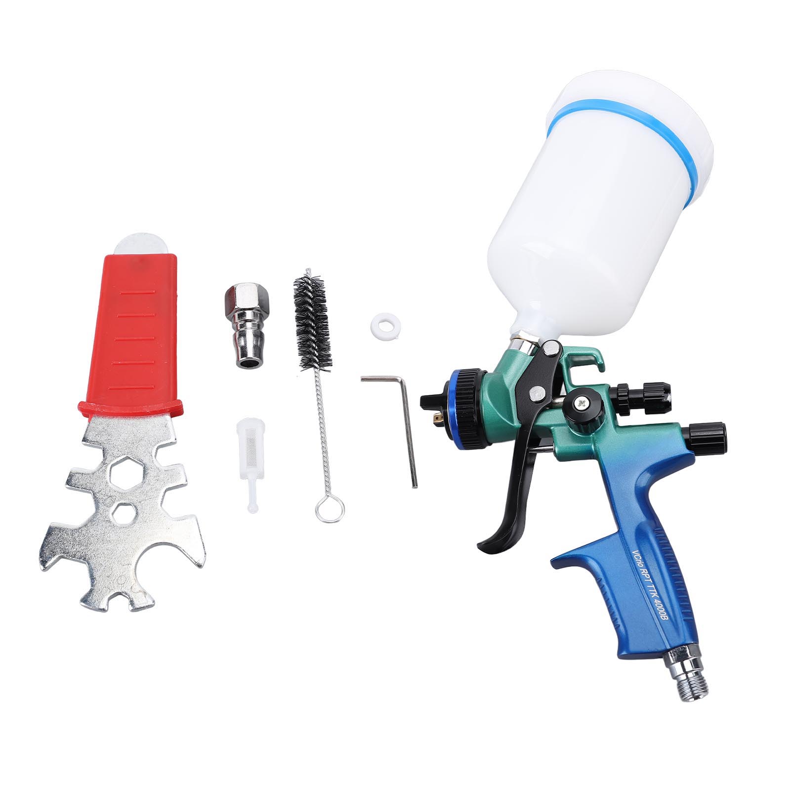 Hvlp-farbspritzgerät 4000b, 600-ml-behälter, 1,3-mm-düse, Pneumatisches Farbspritzset Für Möbel- Und Fahrzeugpflege G1/4