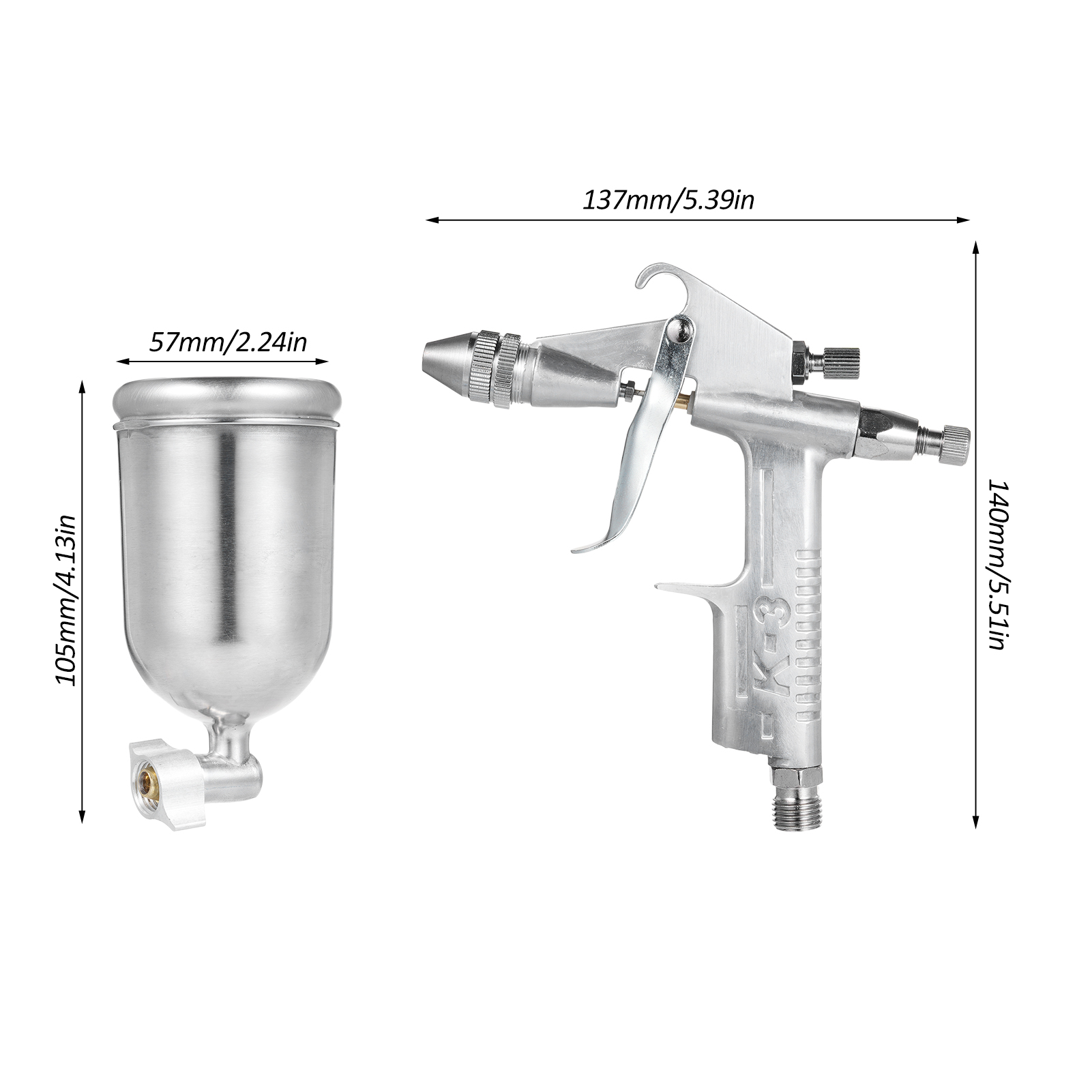 Mini-druckluft-farbpistole Mit Hohem Volumen Und Niedrigem Druck, 0,5 Mm Düse, 150-ccm-becher, Schwerkraftzufuhr, Ideal Zum Lackieren Von Häusern, Autos Und Möbeln.