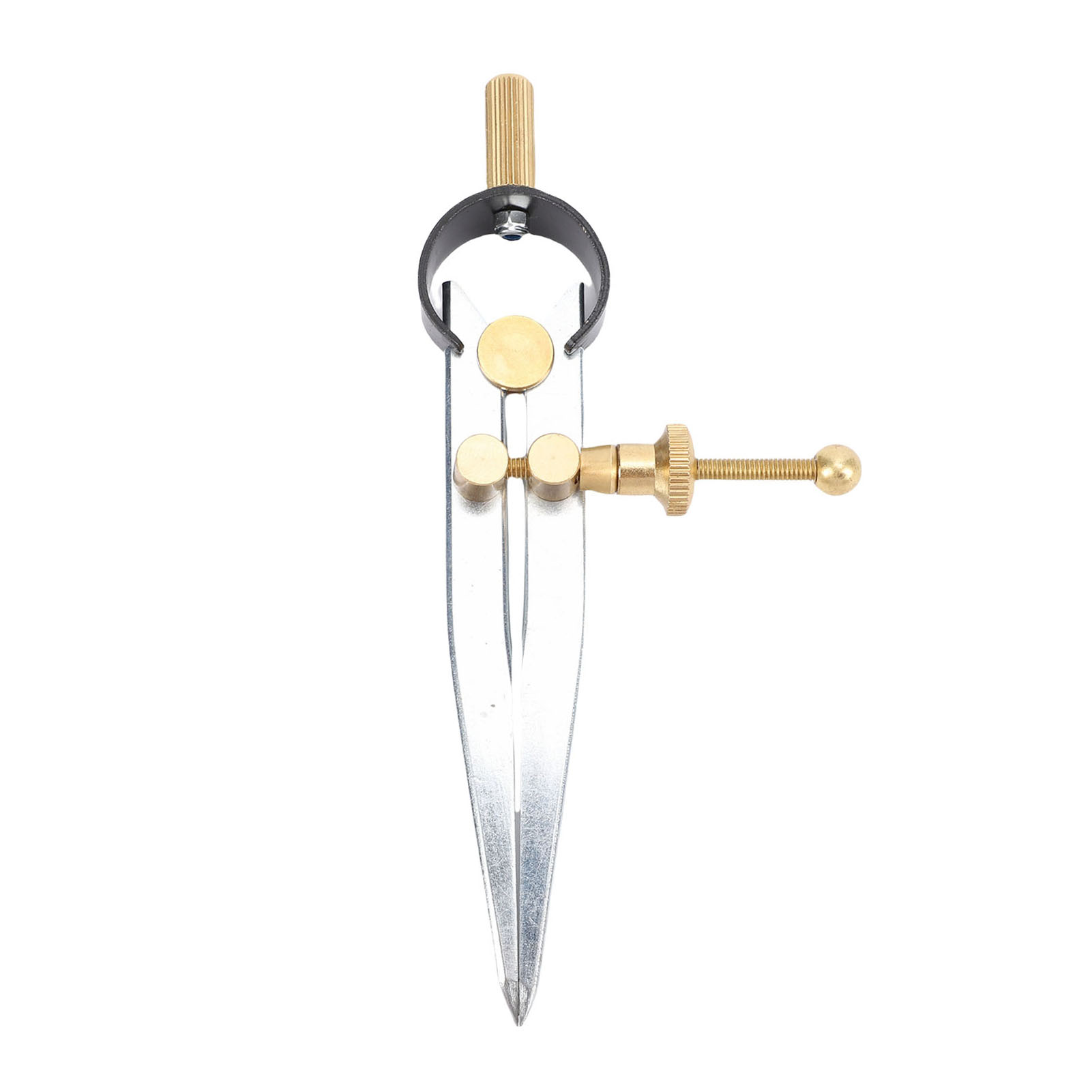 Verstellbarer Und Arretierbarer 10 Cm (4 Zoll) Federbelasteter Flügelzirkel Aus Stahl Und Leder, Technisches Zeichenwerkzeug Für Holz-, Metall- Und Geometriearbeiten.