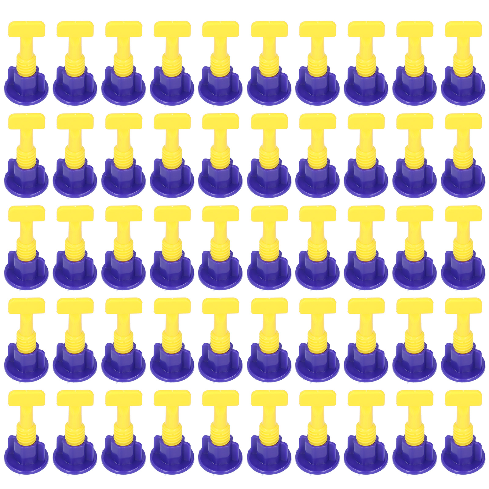 50-teiliges Fliesenverlege-set, Inklusive Keilen Und Abstandshaltern, Mit Schraubenschlüssel, Für Den Heimgebrauch (blau Und Gelb).