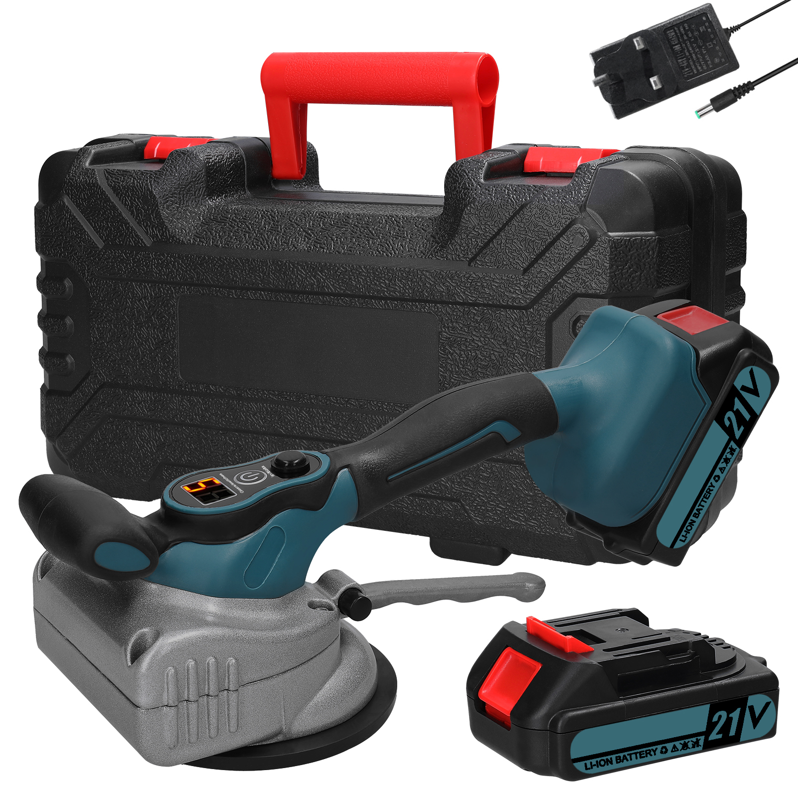 Automatische Fliesenlegemaschine (21 V), Hohe Tragkraft, Vibrationsgerät Für Wand- Und Bodenfliesen, Tragbarer Fliesennivellierer, Vergrößerter Saugnapf Mit Wasserwaage, Praktisches Werkzeug Für Die I
