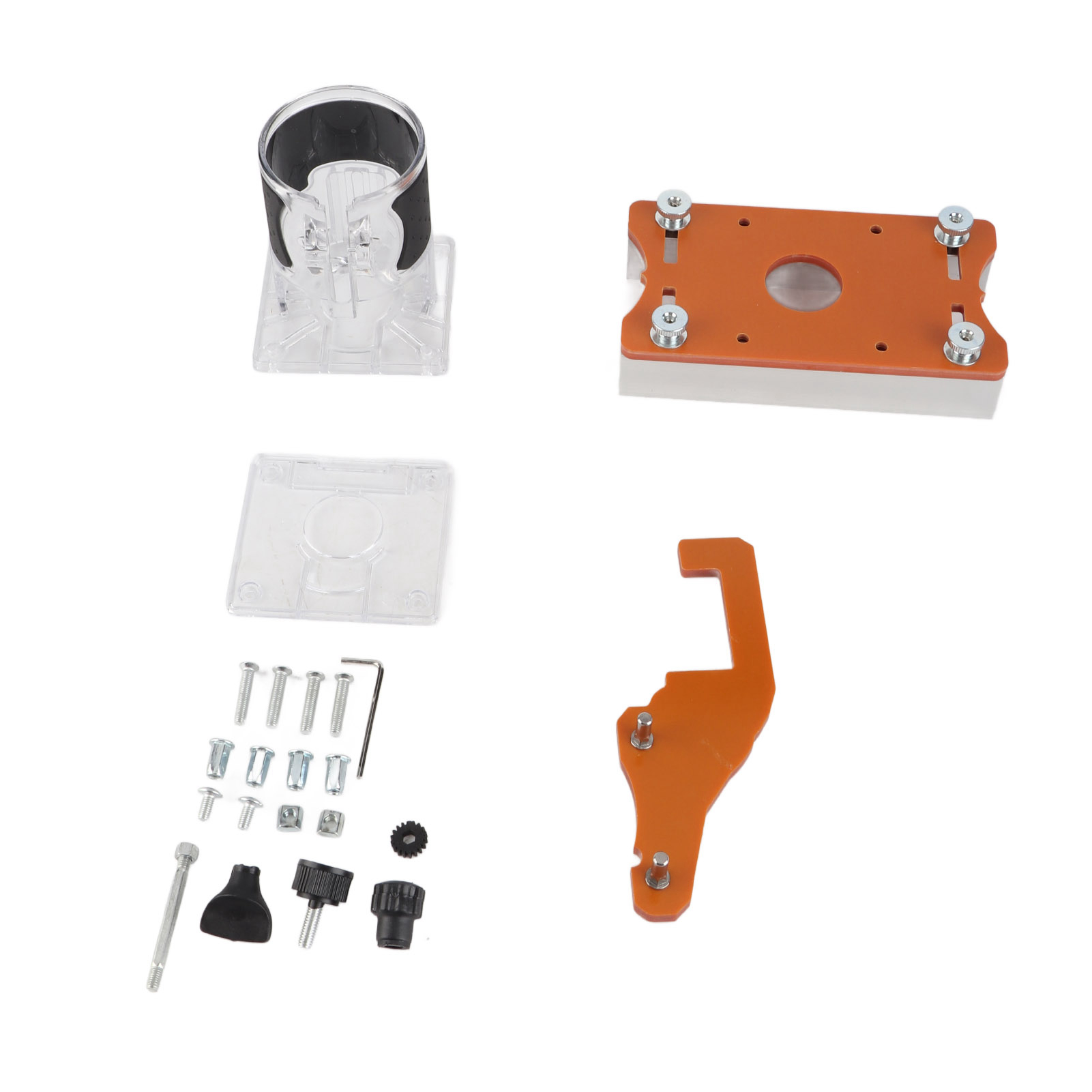Positioniervorrichtung Für Nutplatten An Trimmmaschinen Und Transparente Abdeckung Aus Aluminiumlegierung Und Technischem Kunststoff Für Elektrowerkzeuge