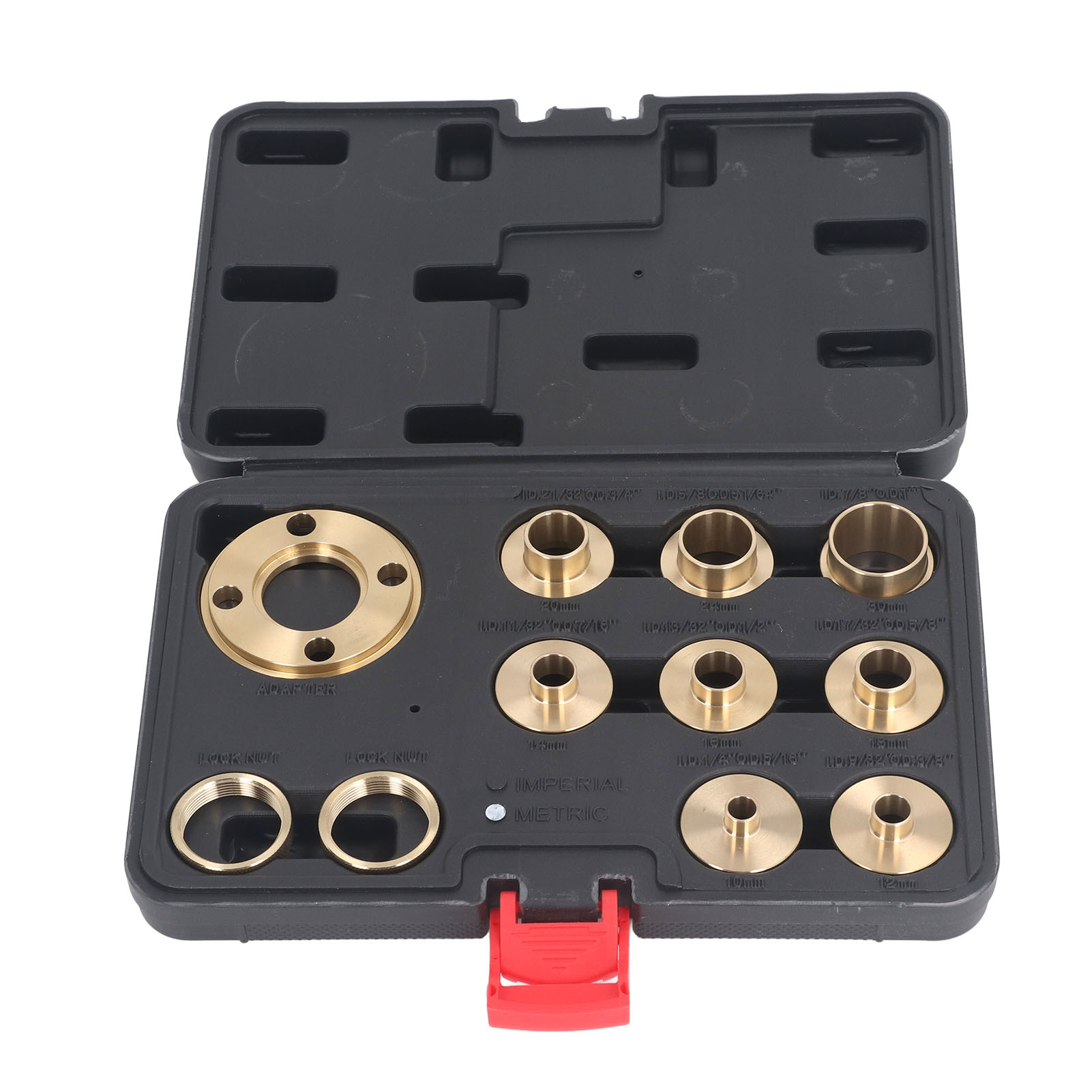 Set Mit 11 Messing-frässchablonen, Führungen, Buchsen Und Zubehör Für Holzfräsen, Wendeplatte