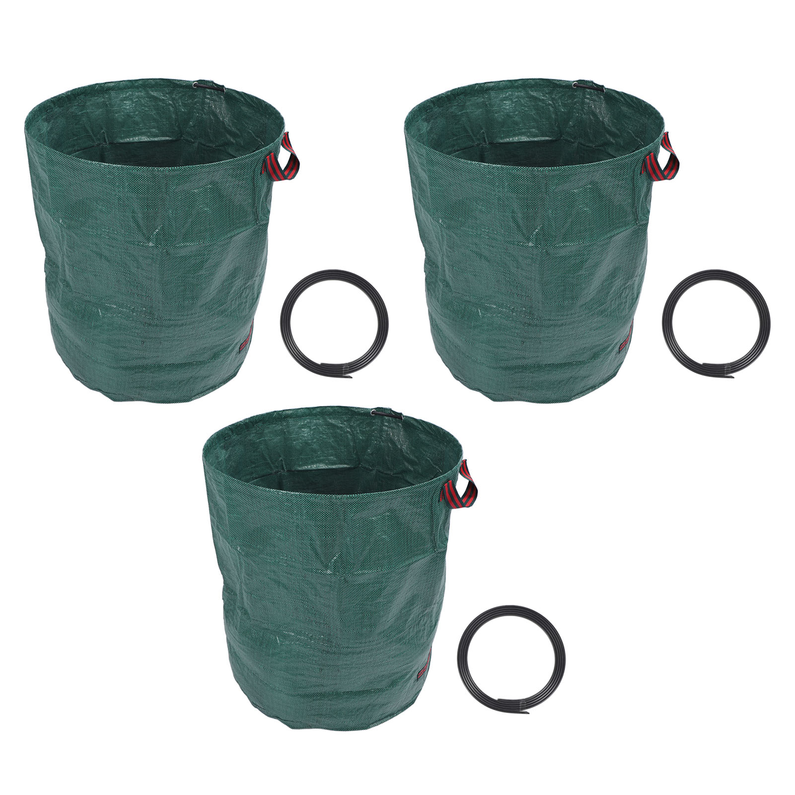 Set Mit 3 Wiederverwendbaren Pp-gartensäcken, Großes Fassungsvermögen (272 L), Für Laub, Grasschnitt Und Andere Pflanzenreste. Maße: 67 X 76 Cm.