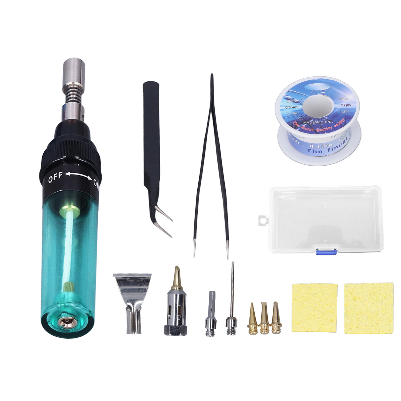 Tragbares Gaslötset, Einstellbare Temperatur, Kabellos, Butan, 8 Ml