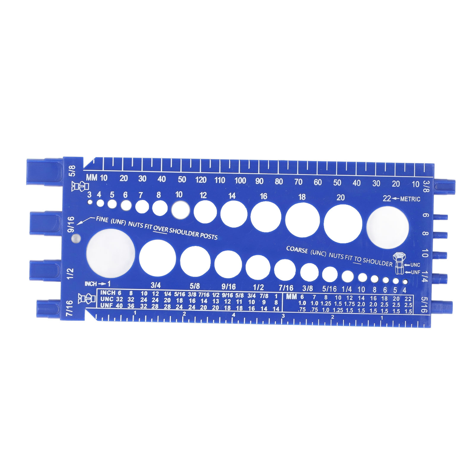 Gewindelehre Für Schrauben Und Muttern M3 Bis M22 (metrisch) Und Nr. 4 Bis 3/4 (zoll) – Blau