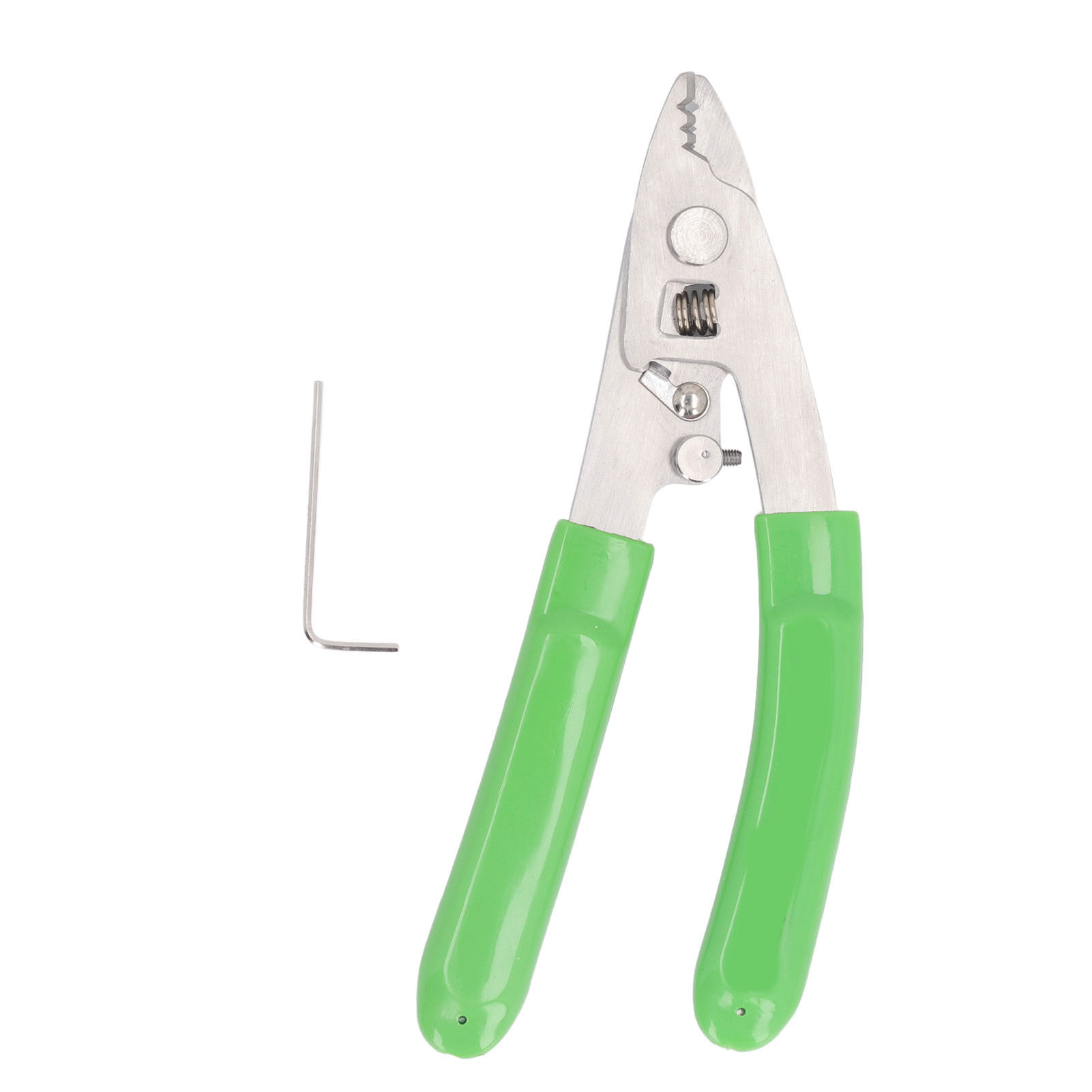Glasfaser-abisolierzange, 3 Löcher, Einstellbare Lehre, Mit Sicherheitsverriegelung Und Selbstrückstellender Feder, Grün