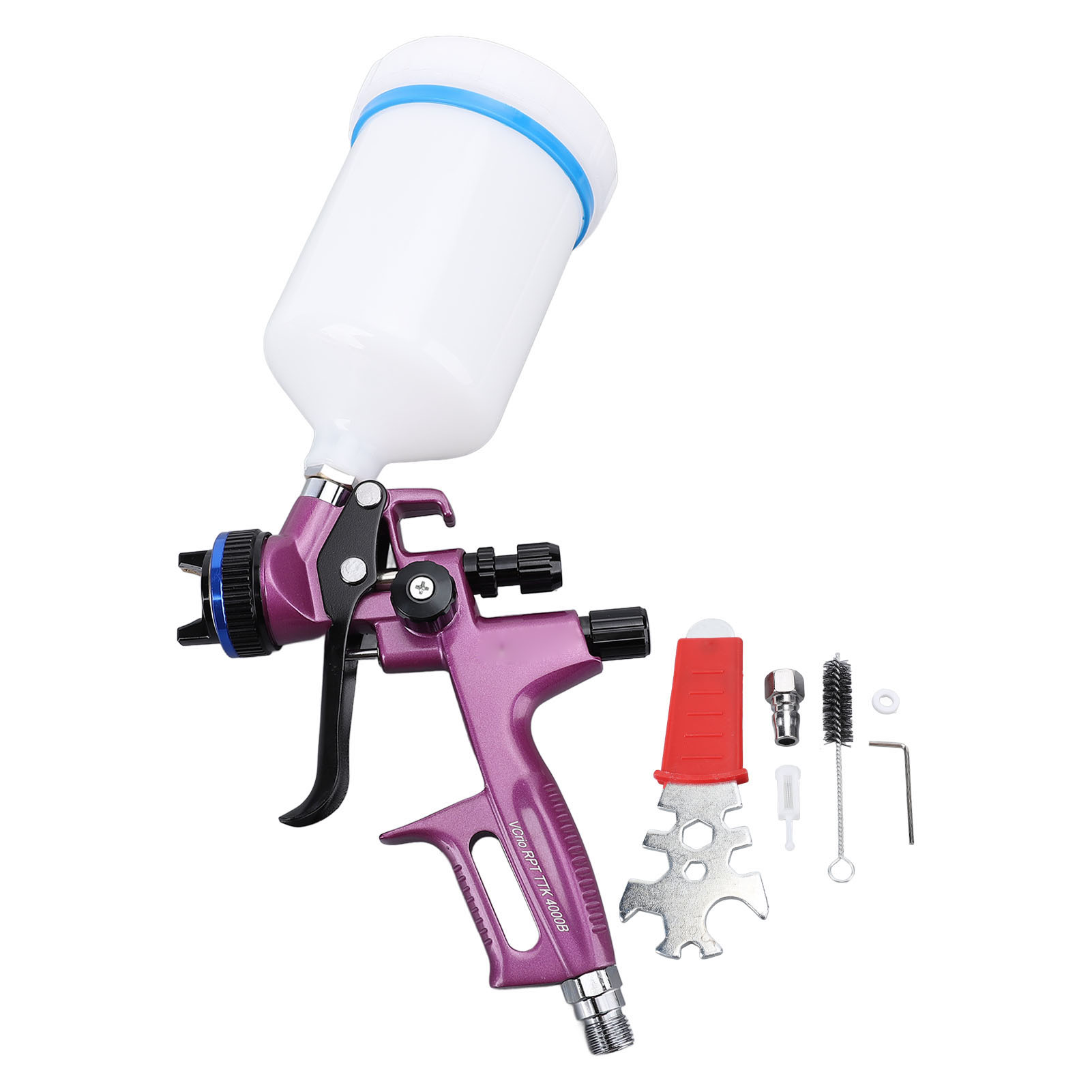 Hvlp-farbpistolen-set Mit 1,3 Mm Düse Und 600 Ml Farbbecher, 4000b Profi-farbpistole Für Möbel- Und Wanddekorationsprojekte.