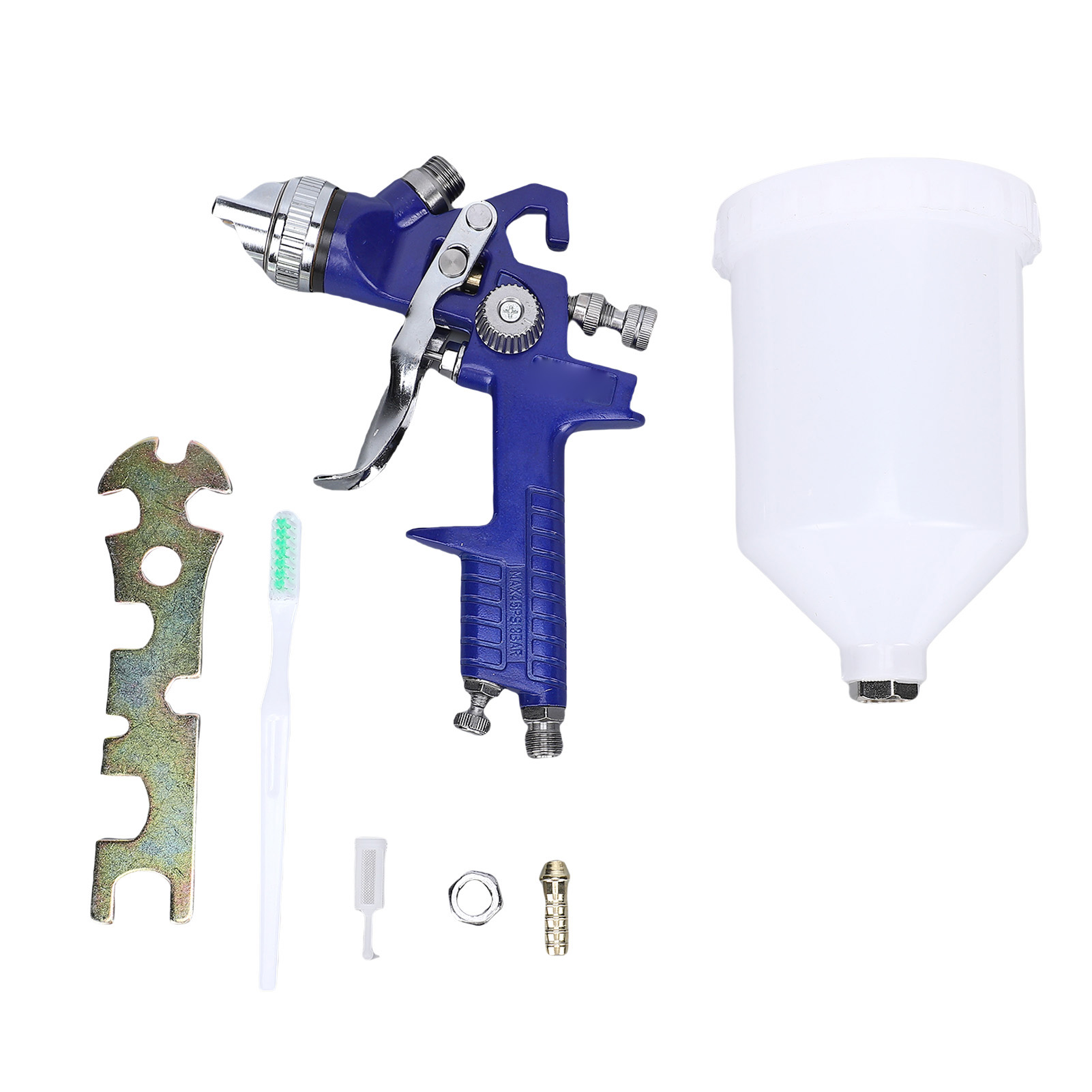 Hvlp-farbpistole, 1,7 Mm Düse, 600 Ml Farbbehälter, Schwerkraftzufuhr, Für Auto-, Möbel- Und Wandanstriche.