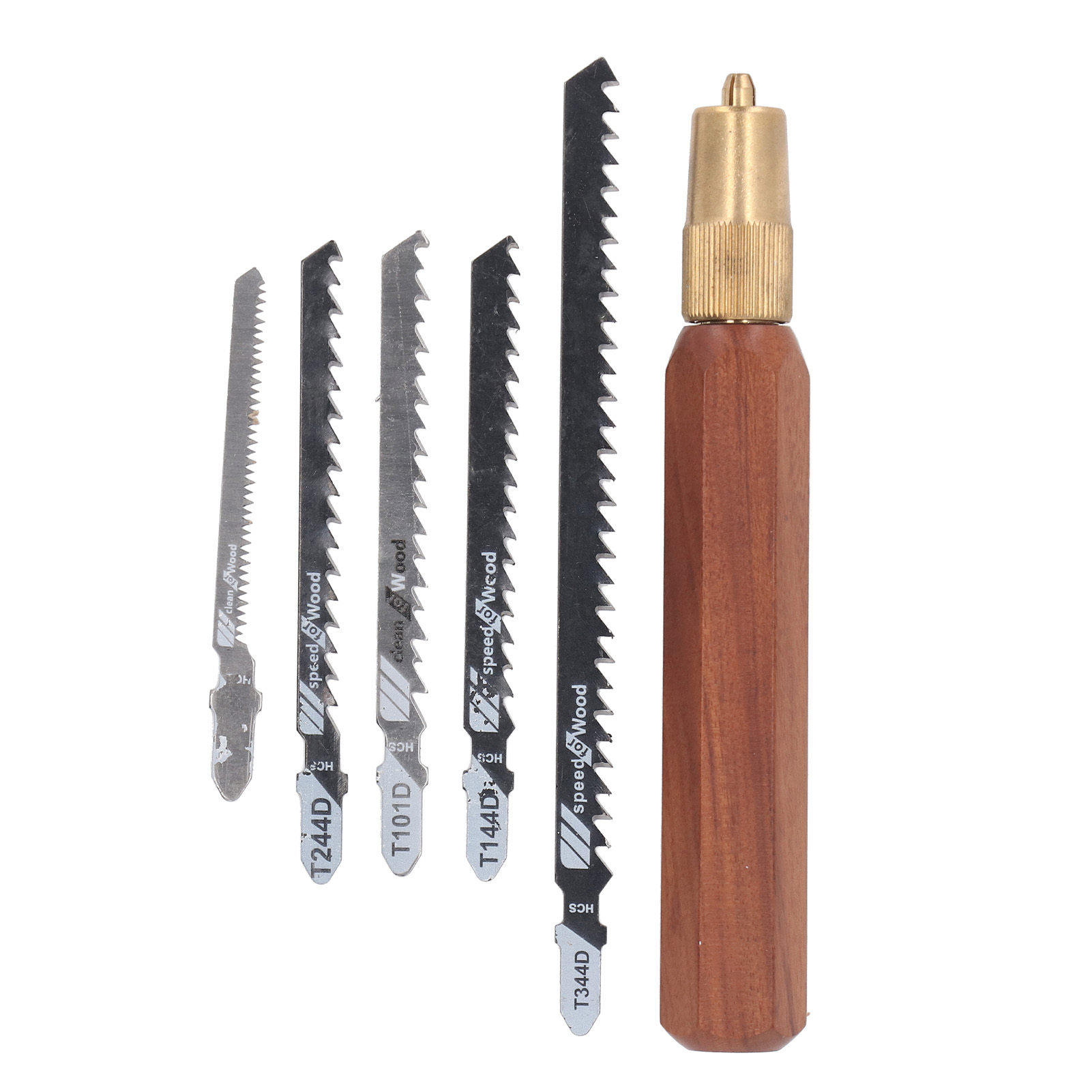 Kompakte Handsäge Mit Sechseckigem Holzgriff, Abnehmbarem Sägeblatt, Präzise Und Tragbar, Ideal Für Camping, Mit 5 Sägeblättern.