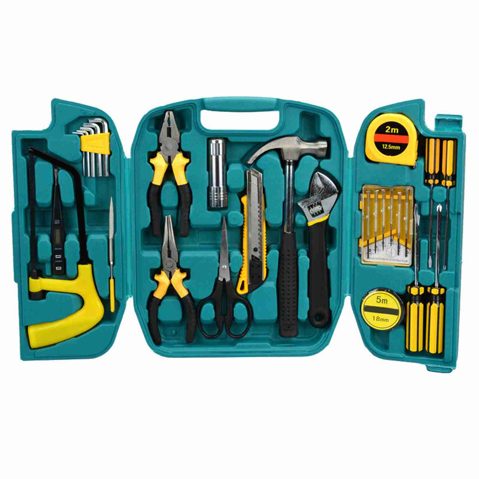 27-teiliger Gelb-schwarzer Ratschenwerkzeugsatz, Robust, Aus Formbarem Gusseisen Mit Spiegelglanz, Für Autoreparaturen Und Den Heimgebrauch.