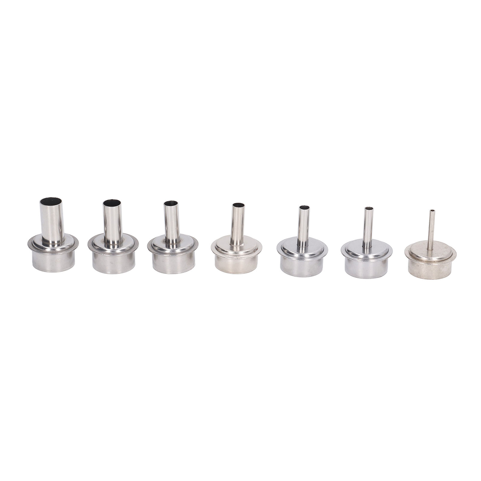 Set Mit 7 Geraden Edelstahldüsen Für Heißluftpistolen, Ideal Für Reparaturen Und Wartungsarbeiten. Diese Düsen Sind Mit Entlötstationen Kompatibel.