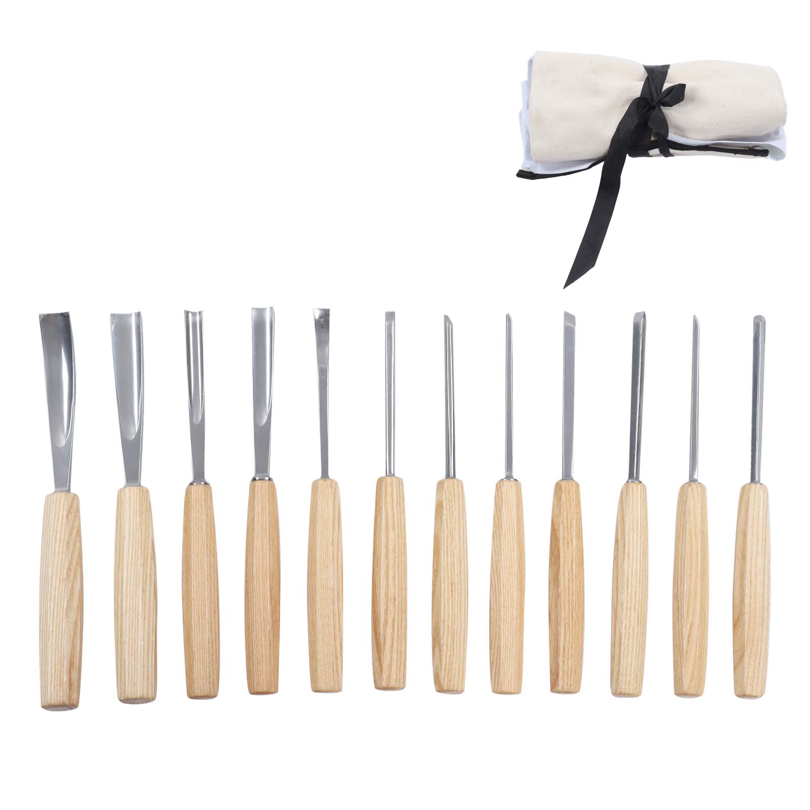 Set Mit 12 Holzschnitzwerkzeugen Mit Holzgriffen Und Stahlmeißeln Für Diy-holzgravuren