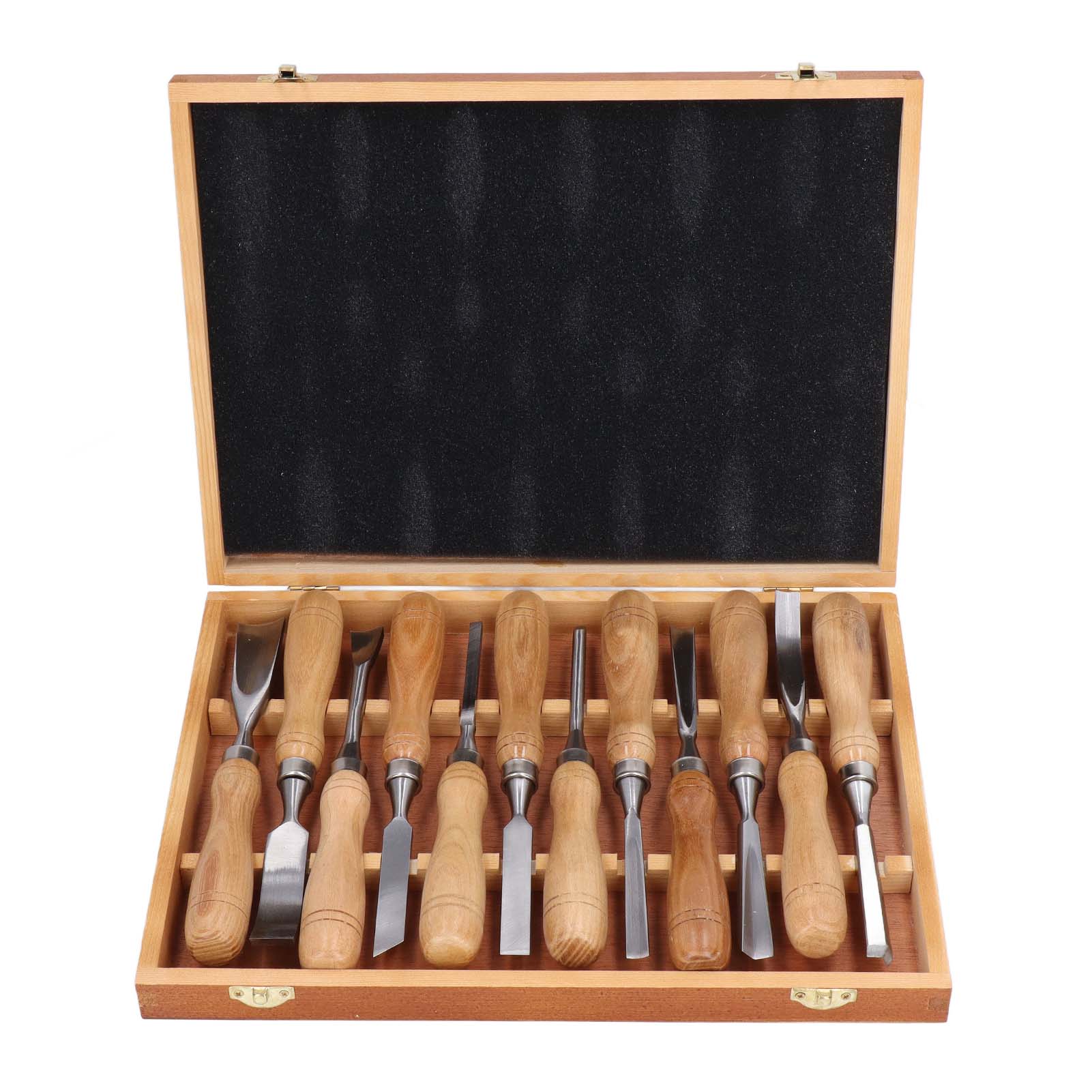 Set Aus 12 Holzschnitzwerkzeugen Mit Crv-klinge Und Holzgriff, Gravurmeißel Für Kreative Hobbys.