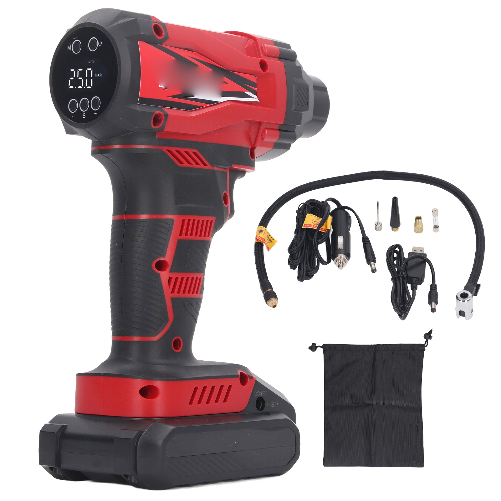 Kabelloser Reifenfüller Mit Digitalanzeige, Batteriebetrieben, Tragbare Luftpumpe Für Autos, Schwimmbojen Und Basketbälle, 12 V
