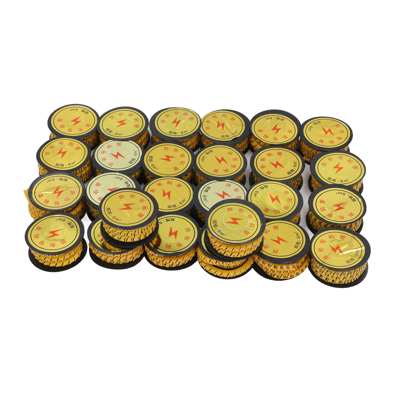 Packung Mit 26 Rohrförmigen Kabelmarkierern, Eg-kennzeichnung Mit Buchstaben Und Zahlen (a Bis Z), Pvc, 6 M²