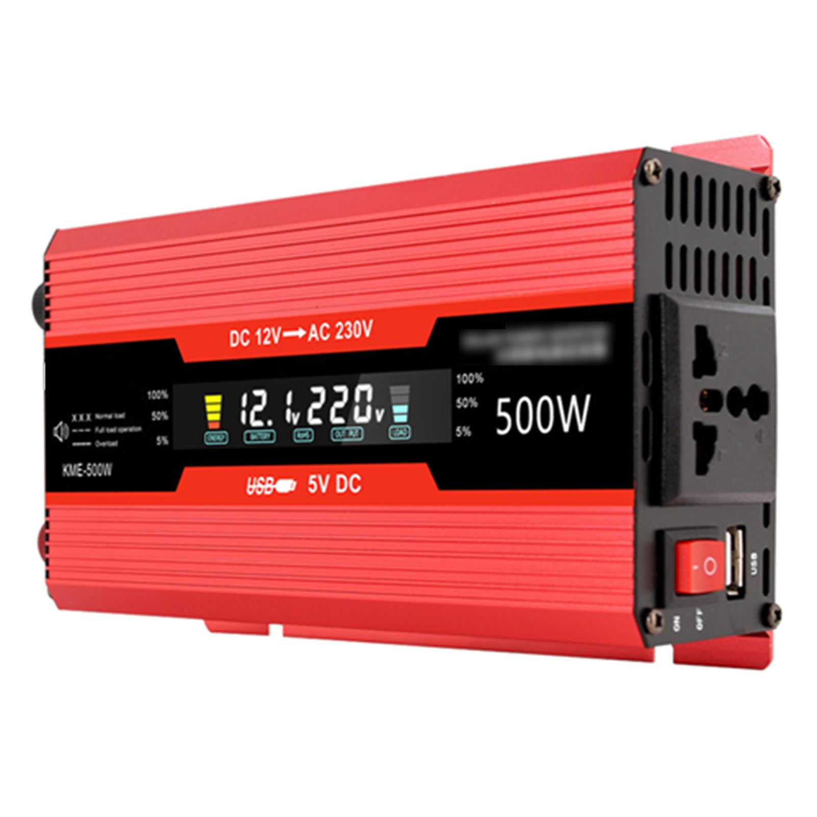 500w Kfz-stromwandler, Wechselstromwandler, Solarwechselrichter, Lcd-display, Modifizierter Sinus-wechselrichter Mit Wechselstromsteckdosen, Usb-ladeanschluss Und Ein-/ausschalter Für Auto, Wohnmobil