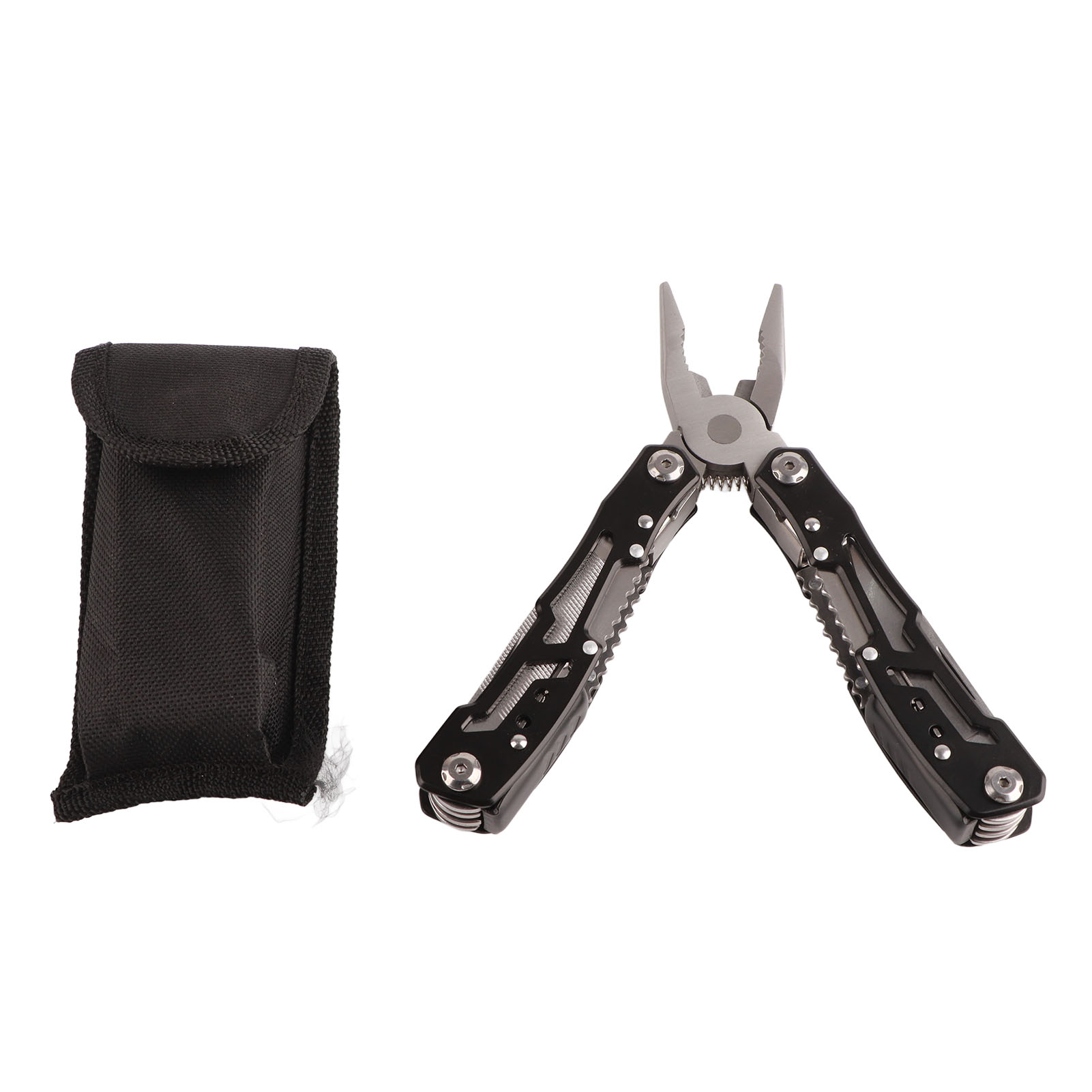 Zusammenklappbare Multifunktionszange Aus Edelstahl, Tragbar, Ideal Für Camping Und Outdoor-aktivitäten (schwarz).