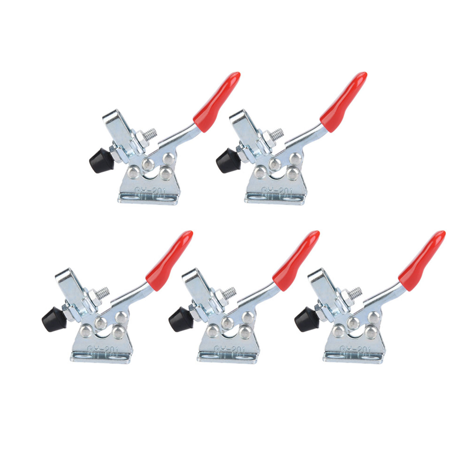 Set Aus 5 Vertikalen Schnellspann-kniehebelklemmen Aus Verzinktem Eisen Mit Manueller Haltekraft