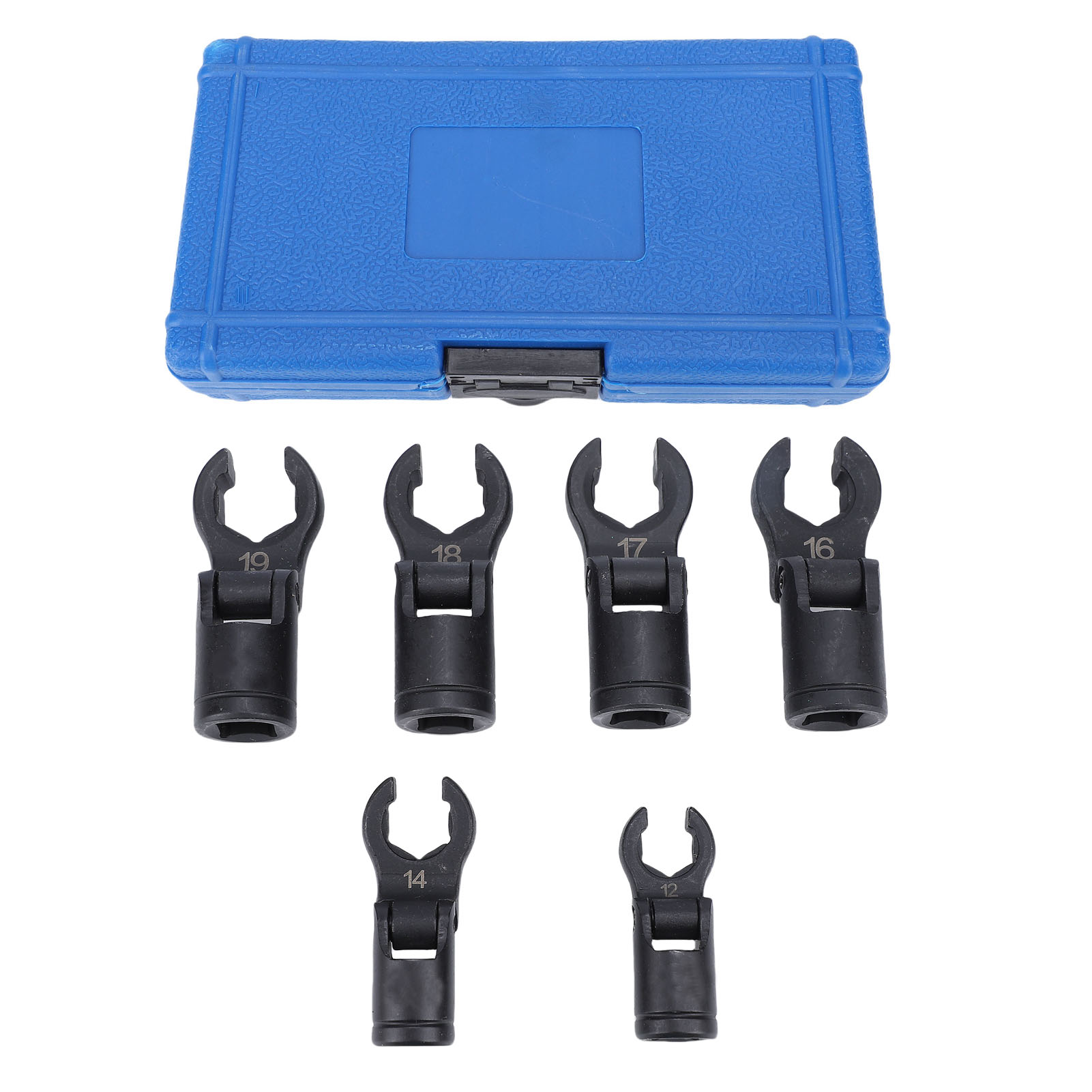 Satz Von 6 Gabelschlüsseln, 6-punkt-steckschlüssel, Flexibler Kopf, Öffnungsdurchmesser: 12 Mm, 14 Mm, 16 Mm, 17 Mm, 18 Mm Und 19 Mm (1/2" Und 3/8" Antrieb).