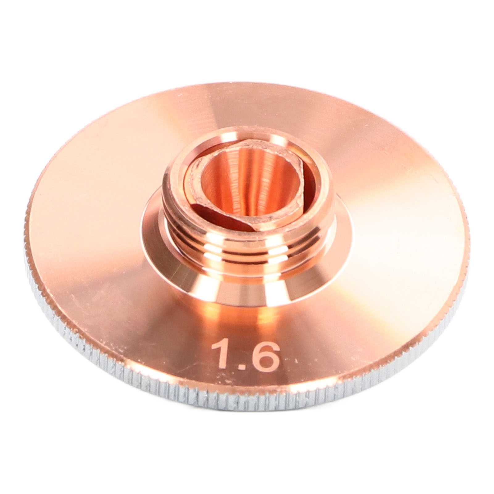 Doppelfaseroptischer Laserschneidkopf, Verchromtes Kupfer, 1,6 Mm / 0,06 Zoll Öffnung