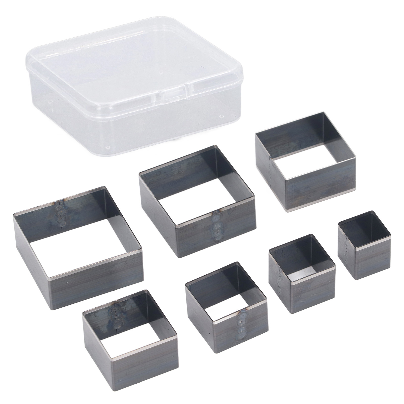 Set Mit 7 Quadratischen Lederstanzformen Für Bastelarbeiten